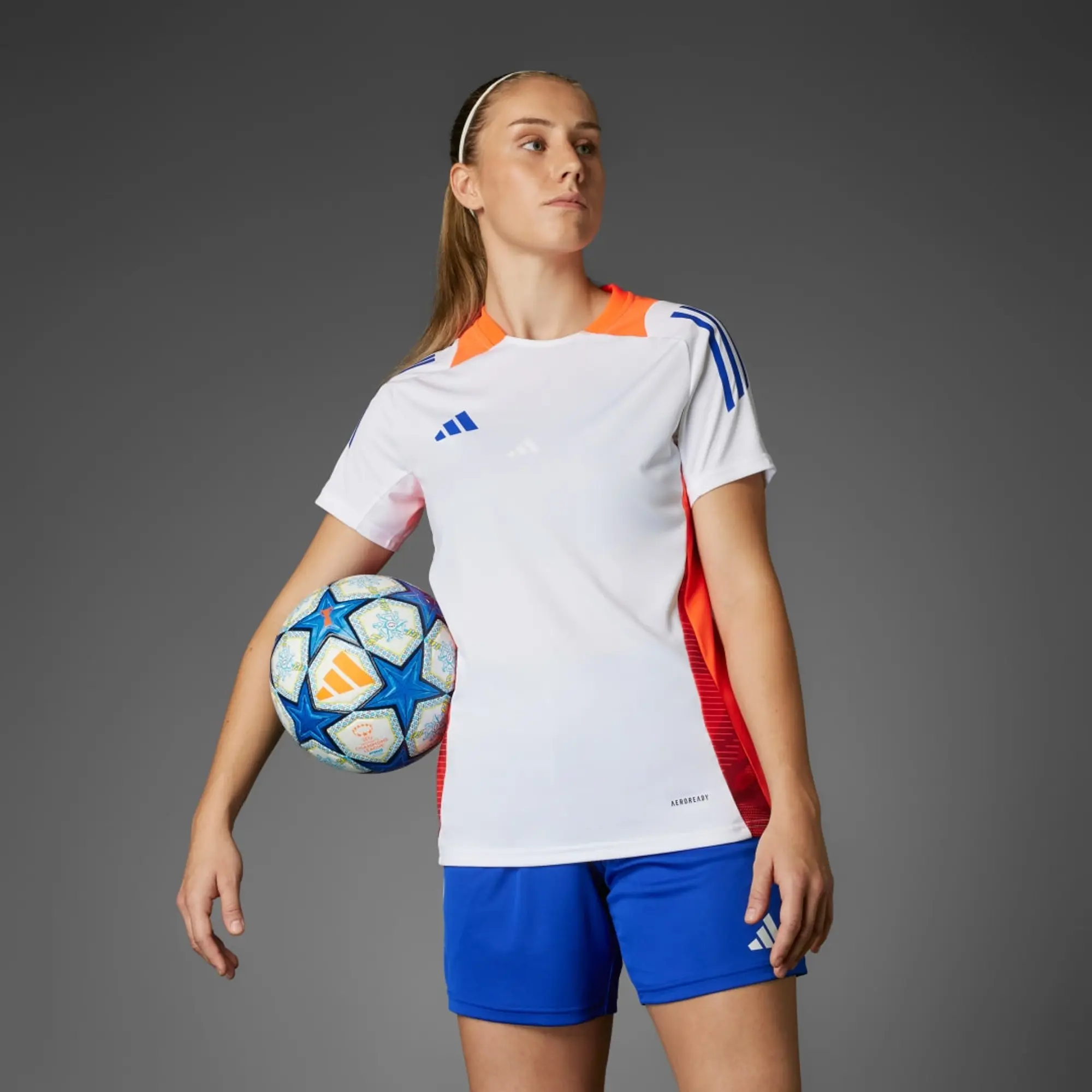 Adidas Football Women Champions League Final 2024/25 Lisbon Pro Match Ball - ['White', 'Orange', 'Blue']