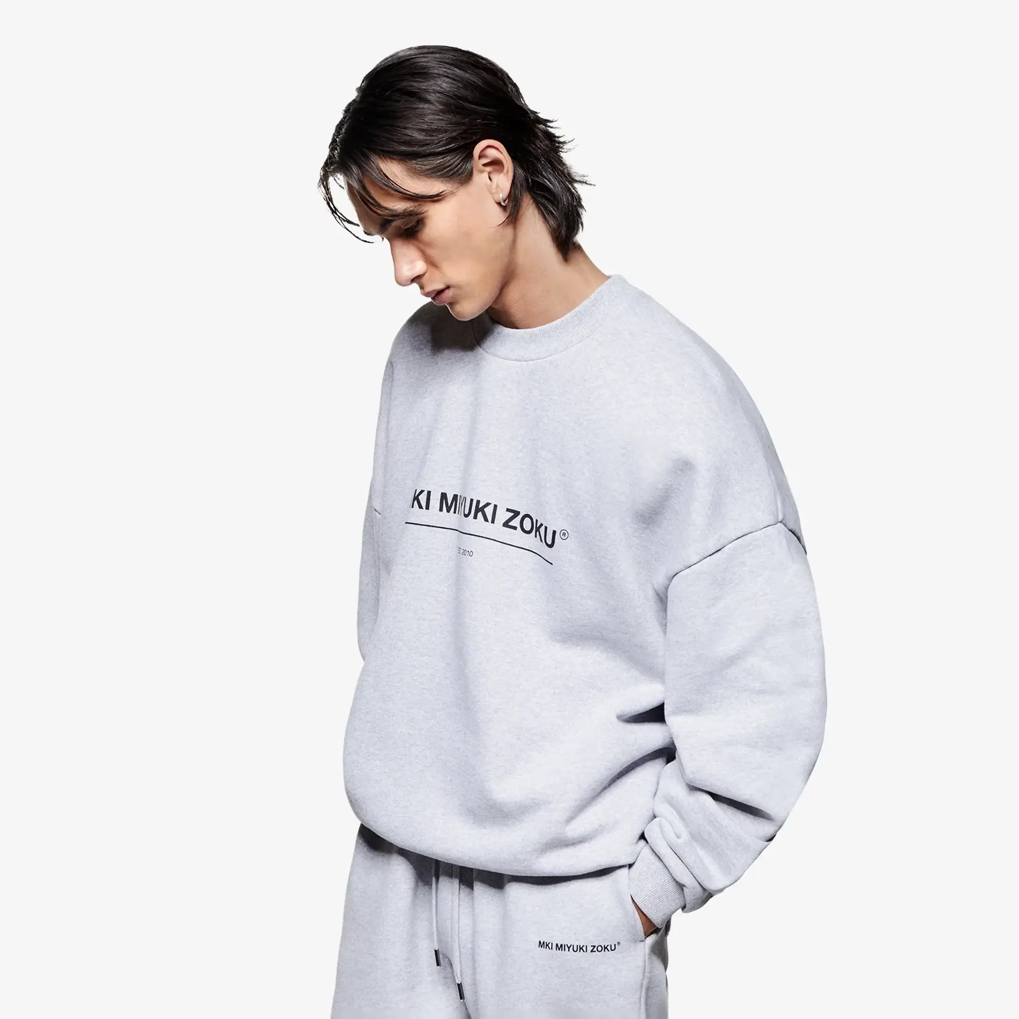 MKI Men's Linear Crew Sweatshirt Grey