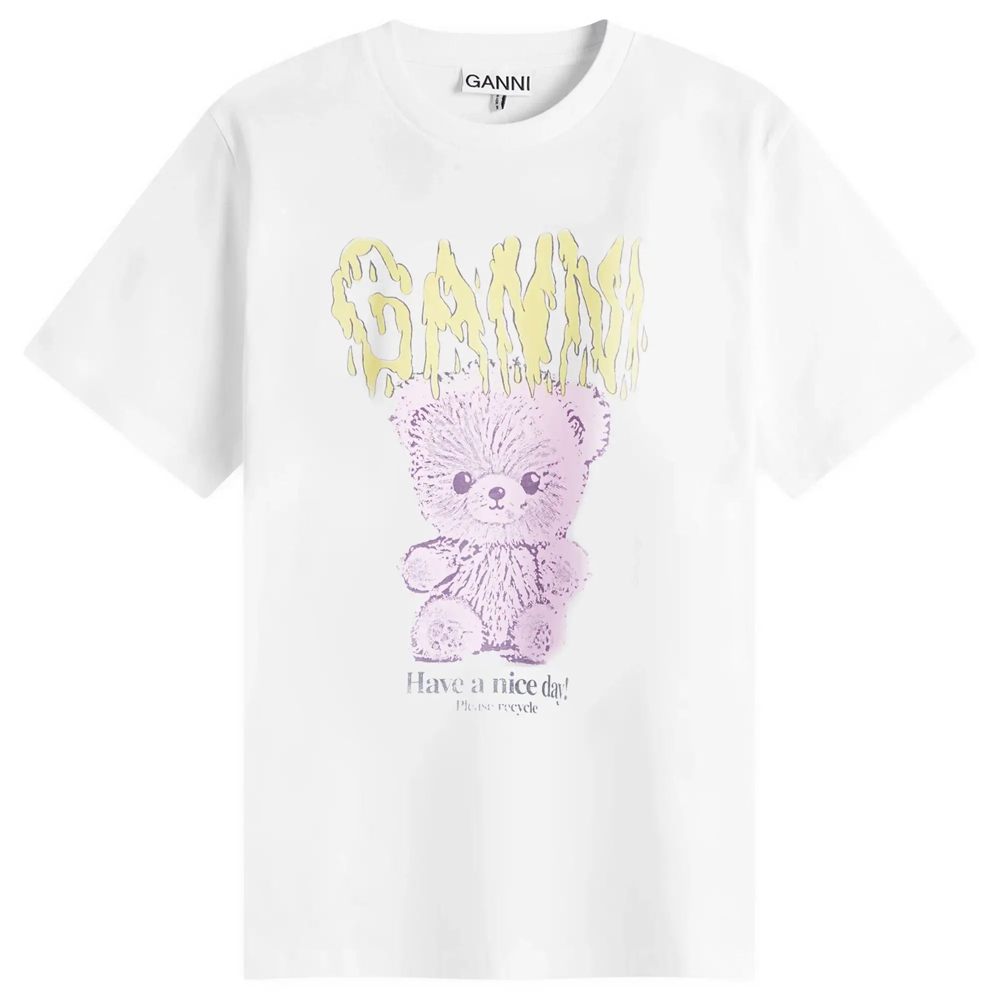 GANNI Women's Teddy Relaxed T-Shirt Bright White