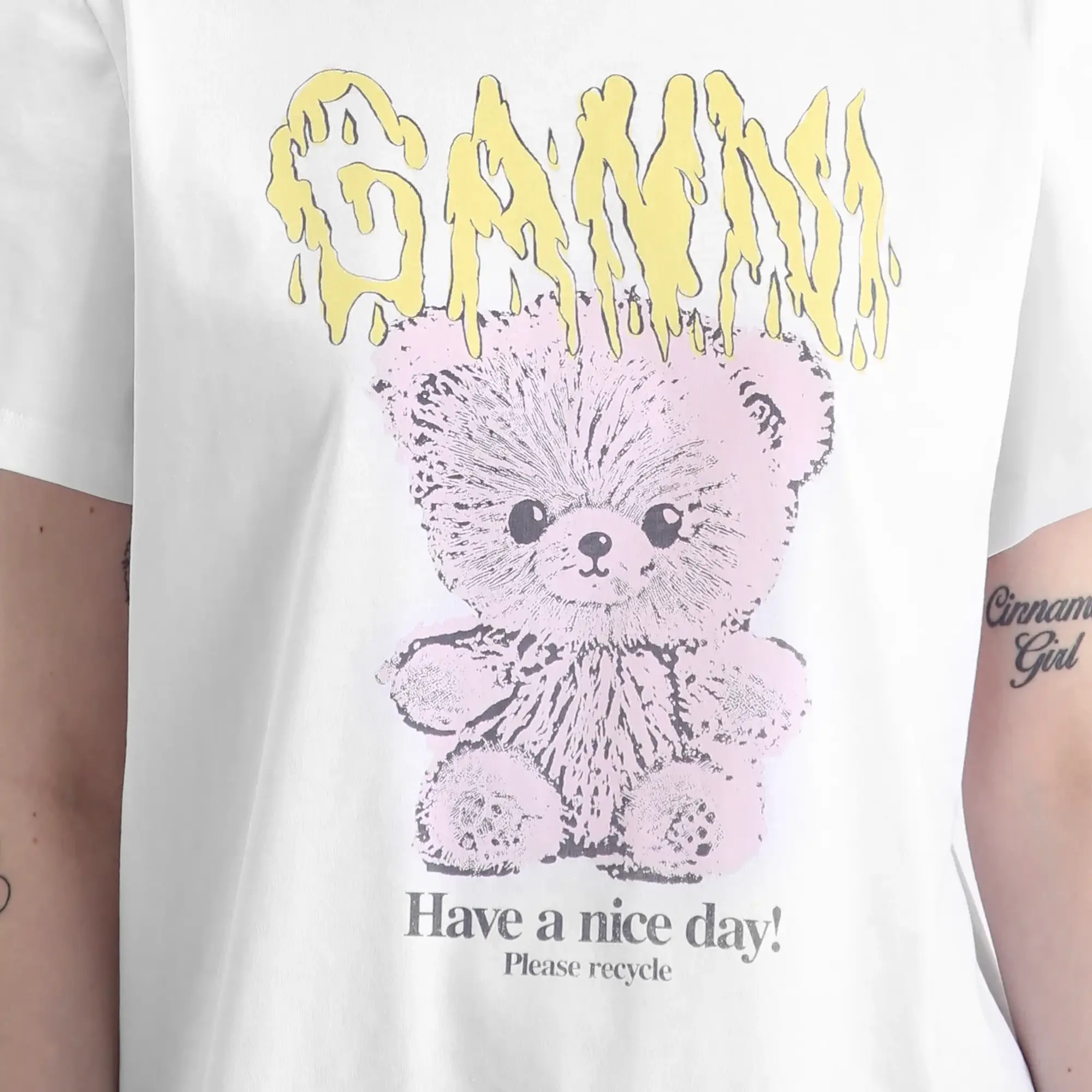 GANNI Women's Teddy Relaxed T-Shirt Bright White