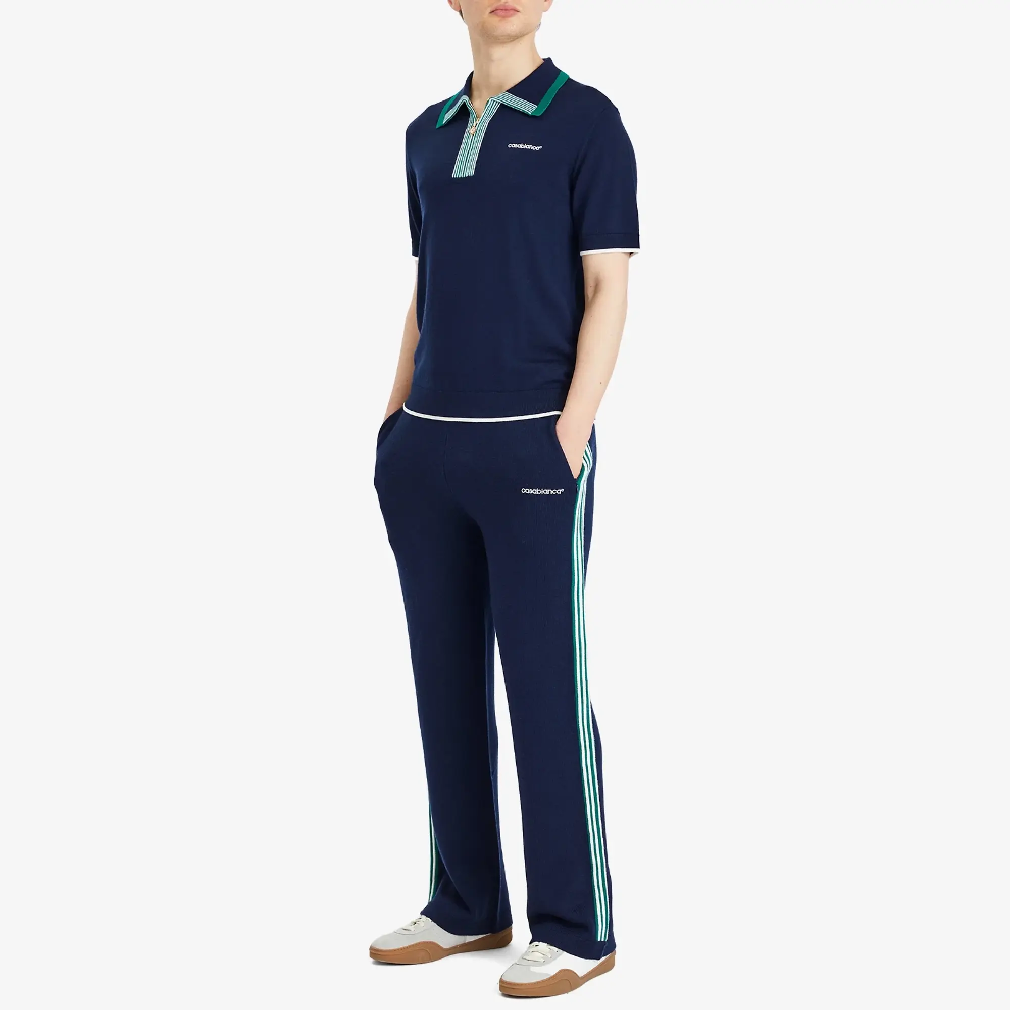 Casablanca Men's Tennis Polo Shirt Navy