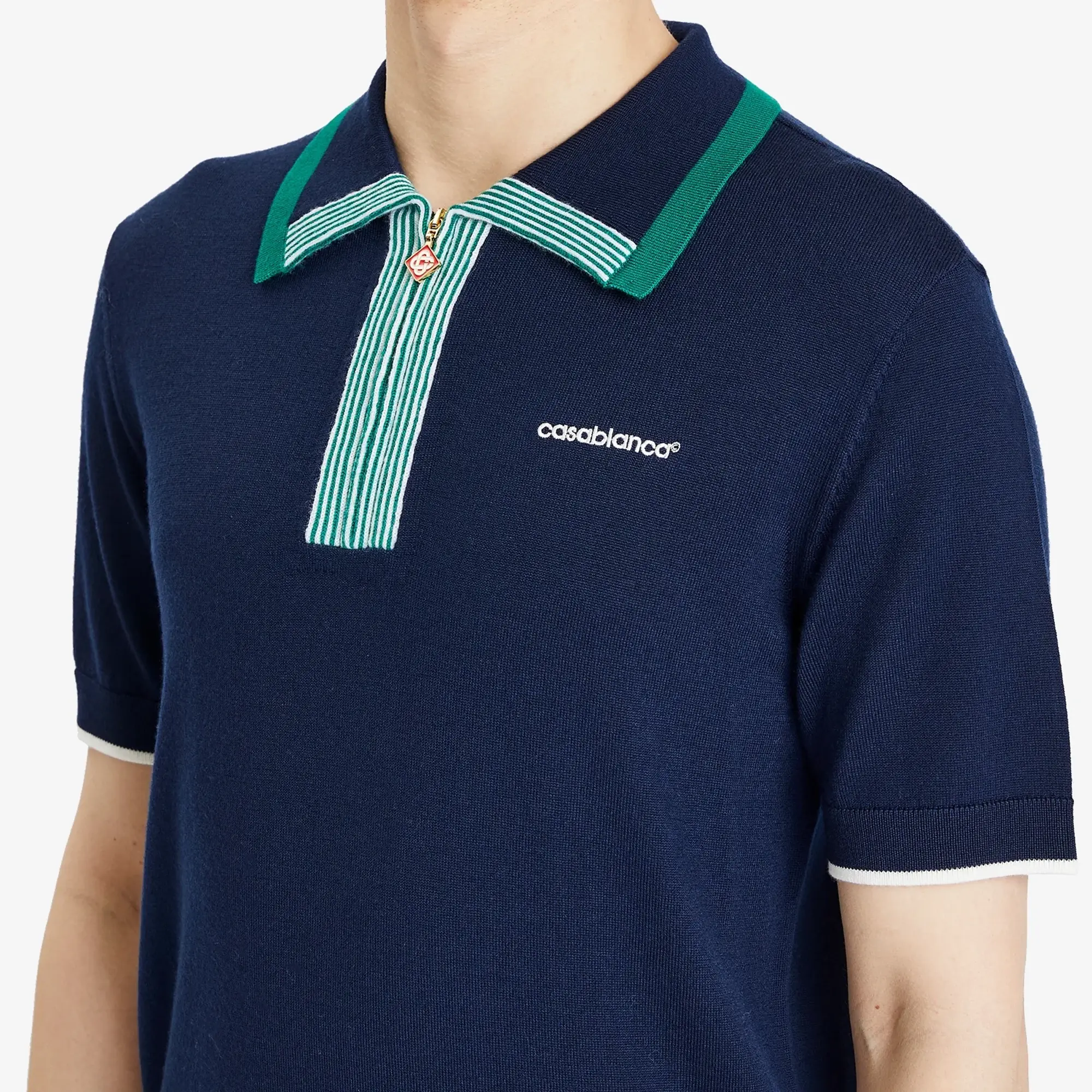 Casablanca Men's Tennis Polo Shirt Navy