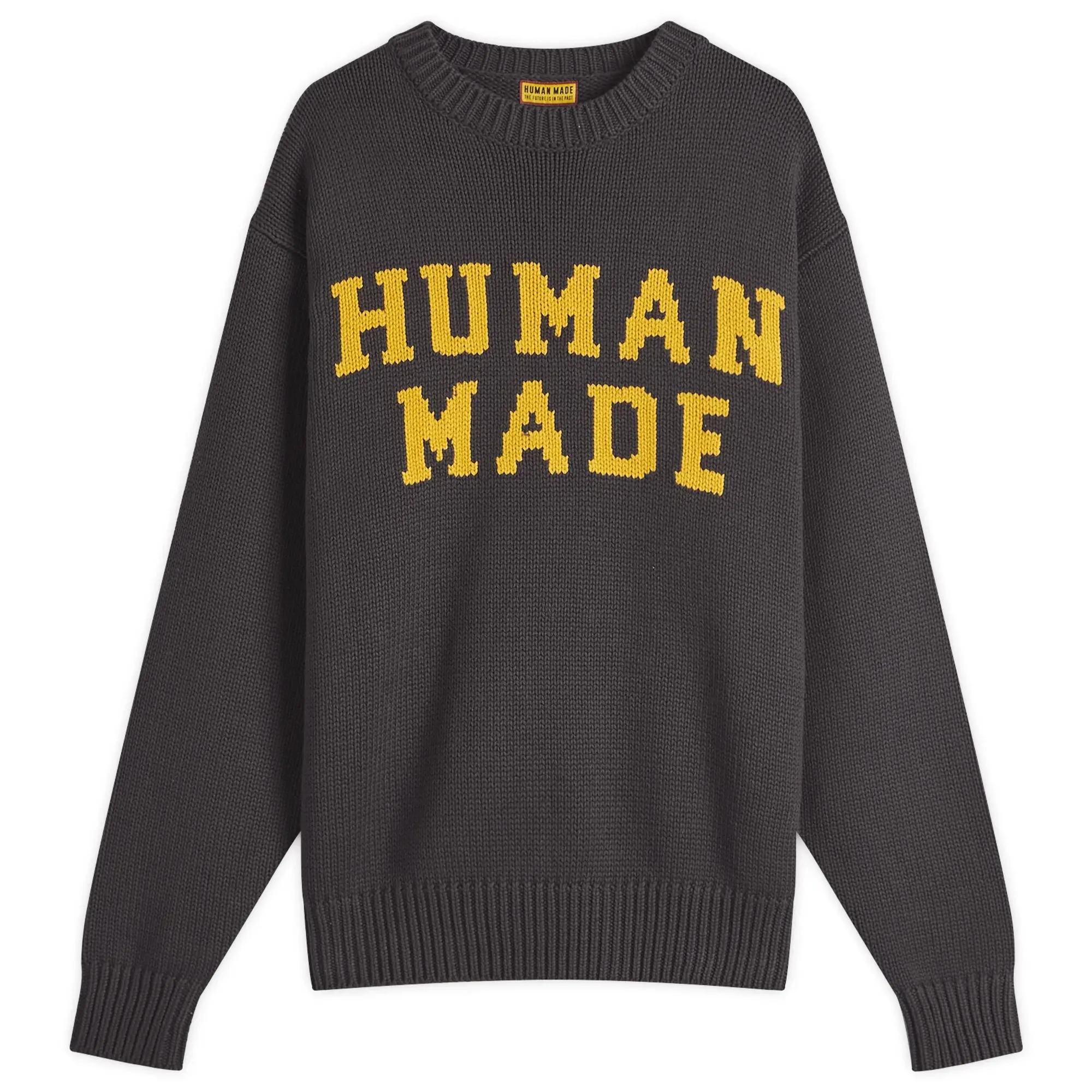 Human Made Men's Polar Bear Crew Neck Knitted Jumper Charcoal