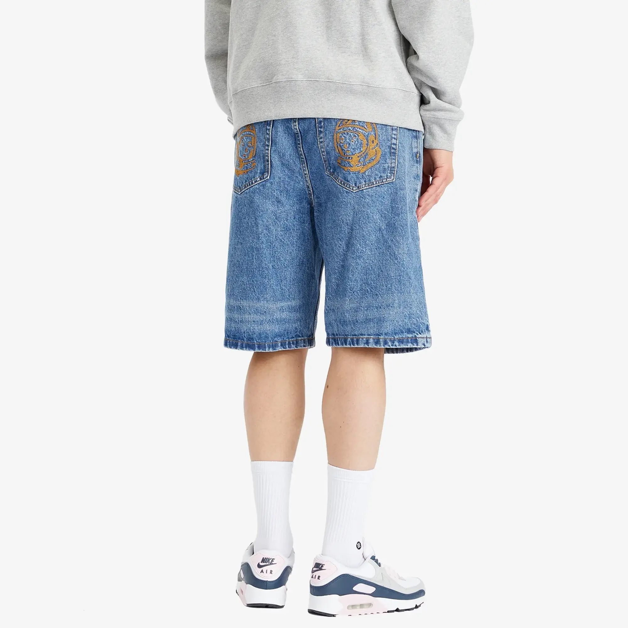 Billionaire Boys Club Men's Astro Denim Shorts Mid Wash Blue
