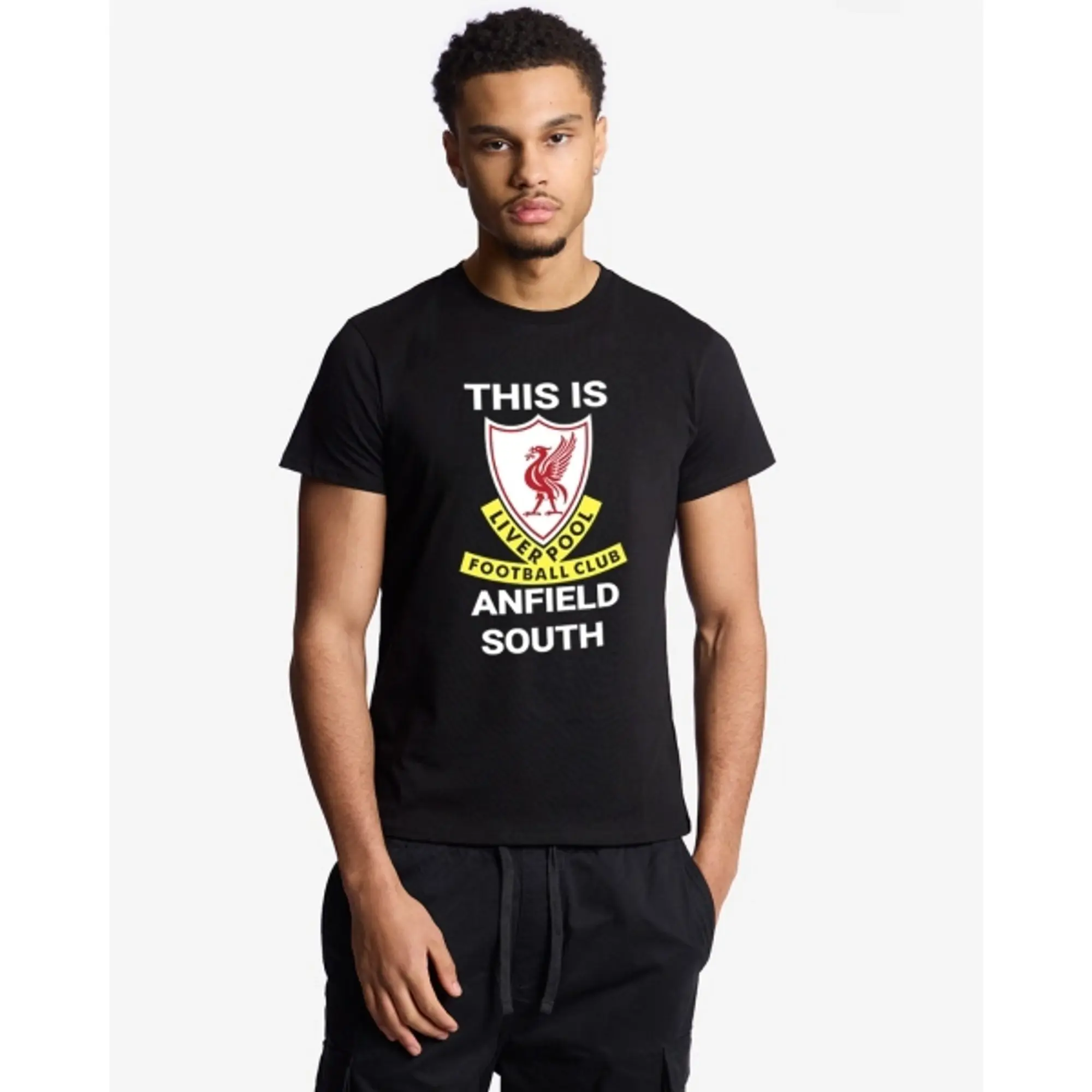 Liverpool FC LFC Adults This Is Anfield South Tee Black