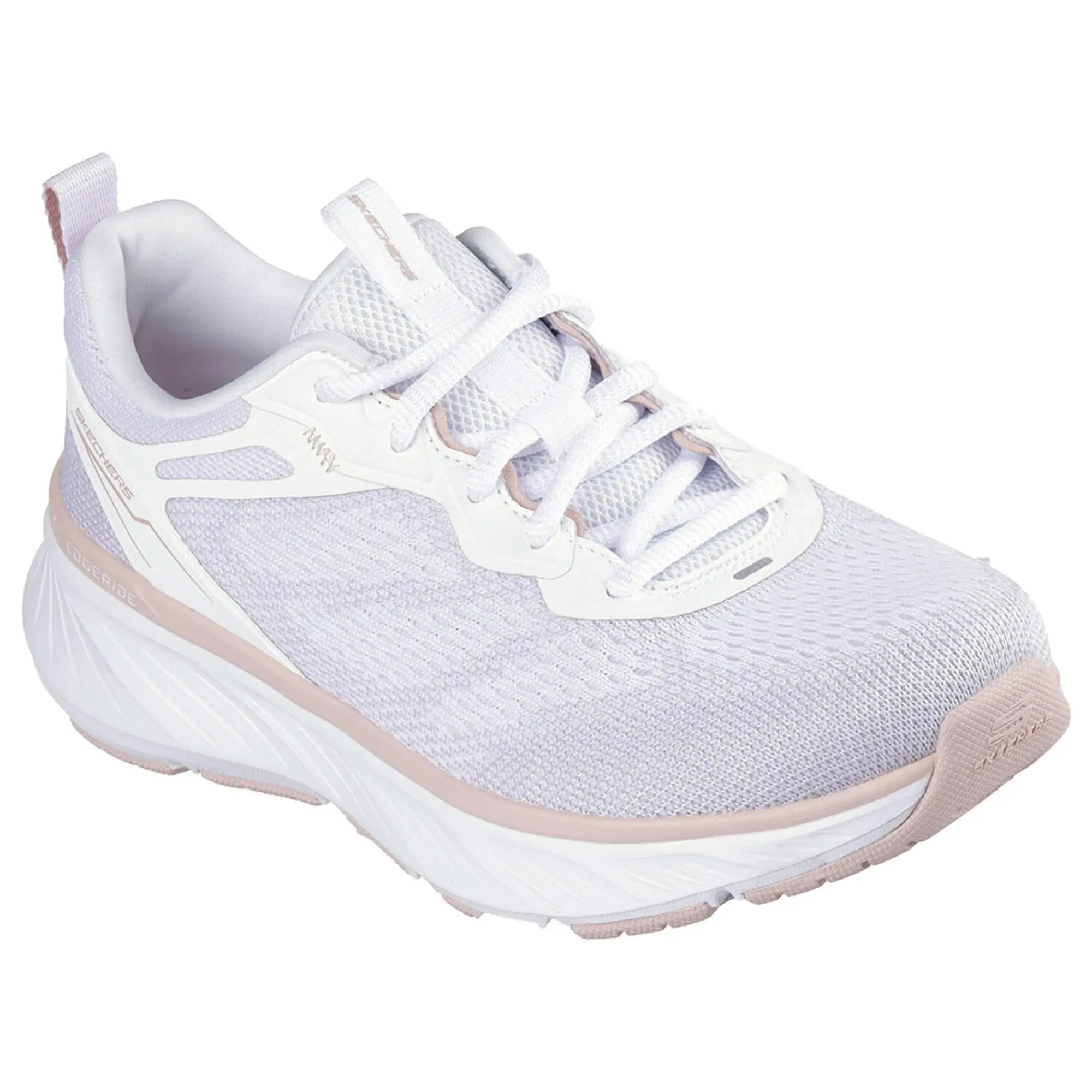 Skechers Women's Relaxed Fit: Edgeride - Power Flow Sneaker in White/Natural