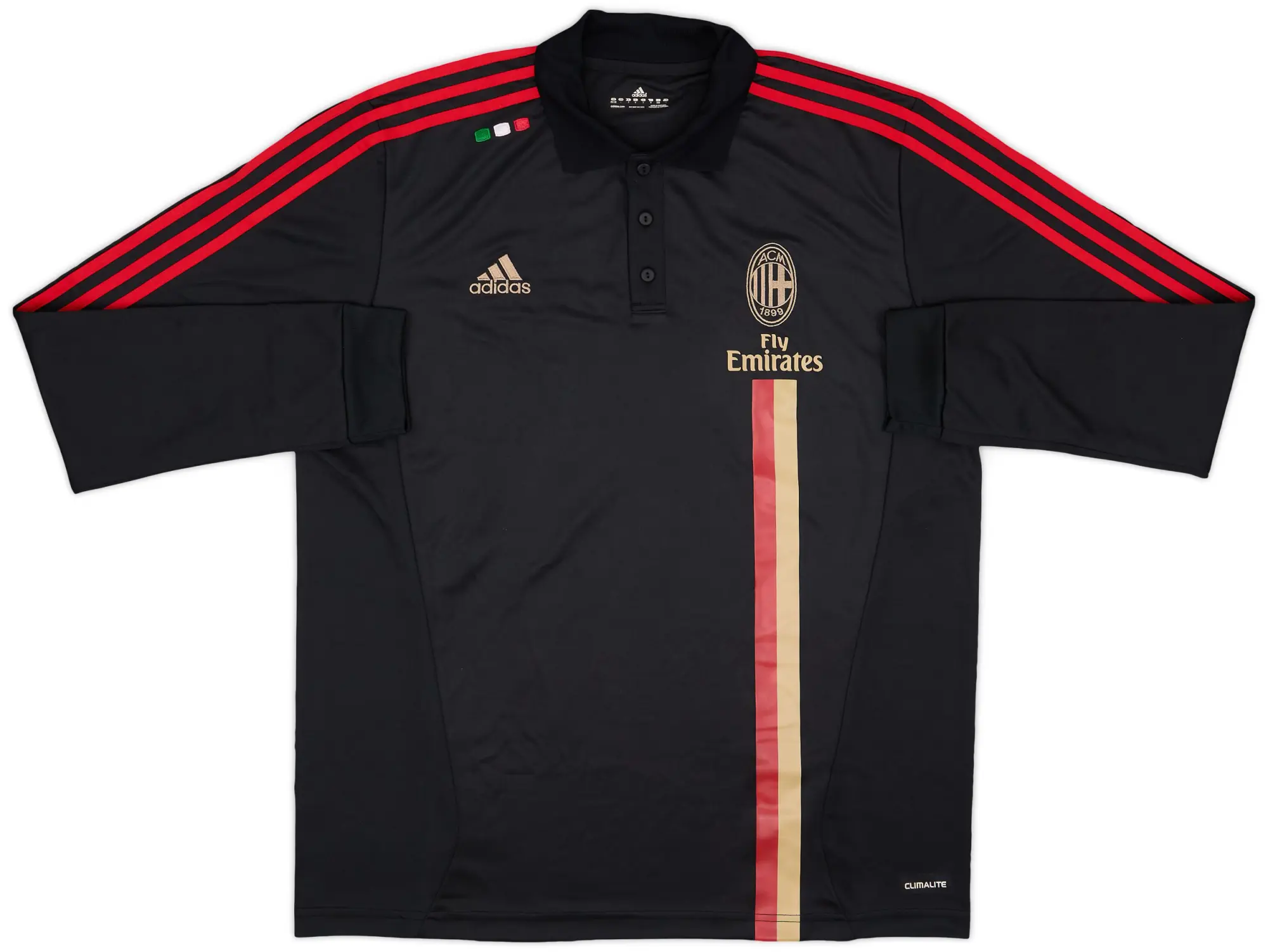 2011-12 AC Milan adidas Polo L/S Shirt - 9/10 - (XL)