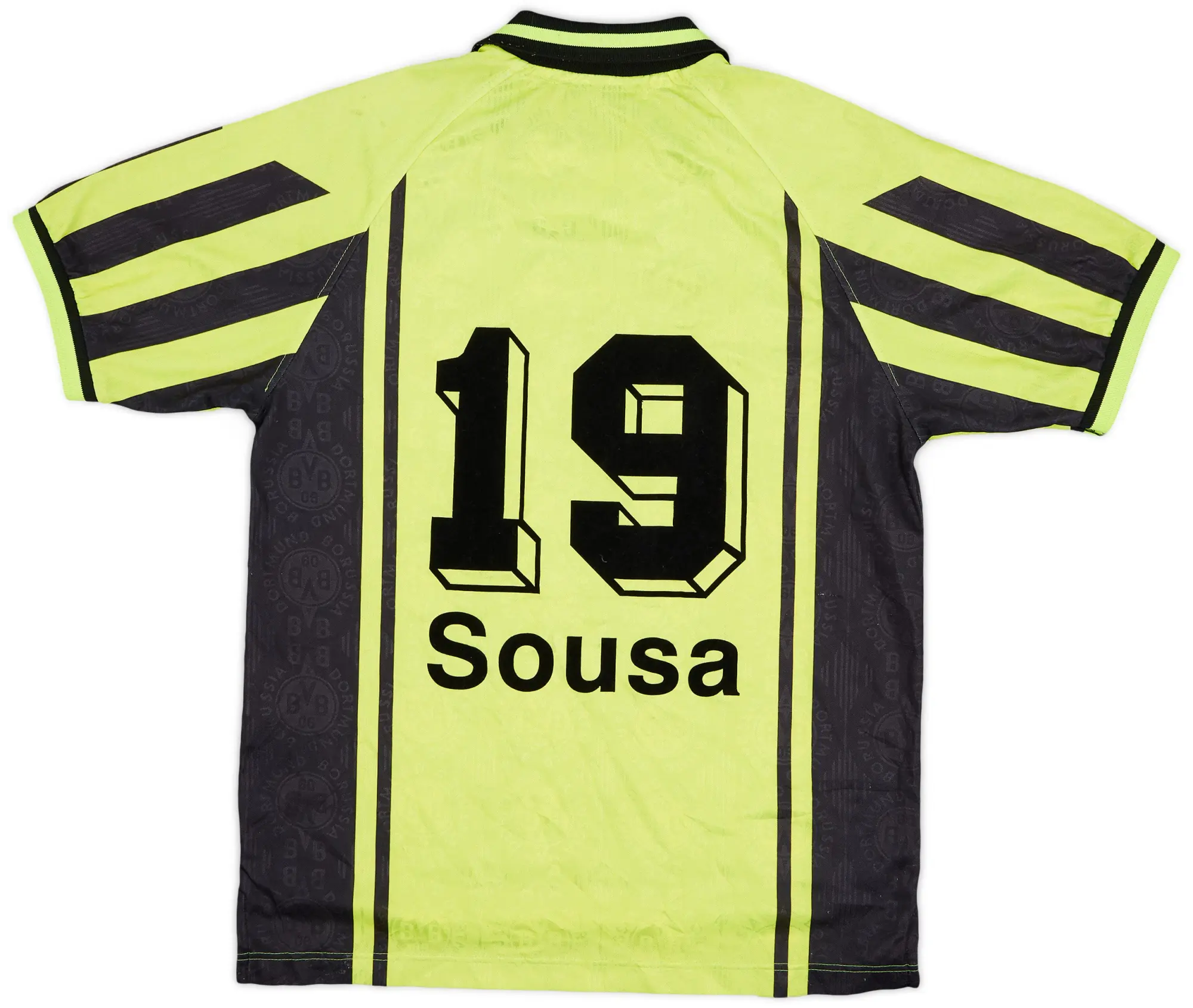Nike 1996-97 Borussia Dortmund Home Shirt Sousa #19 - 7/10 - (XL.Boys)
