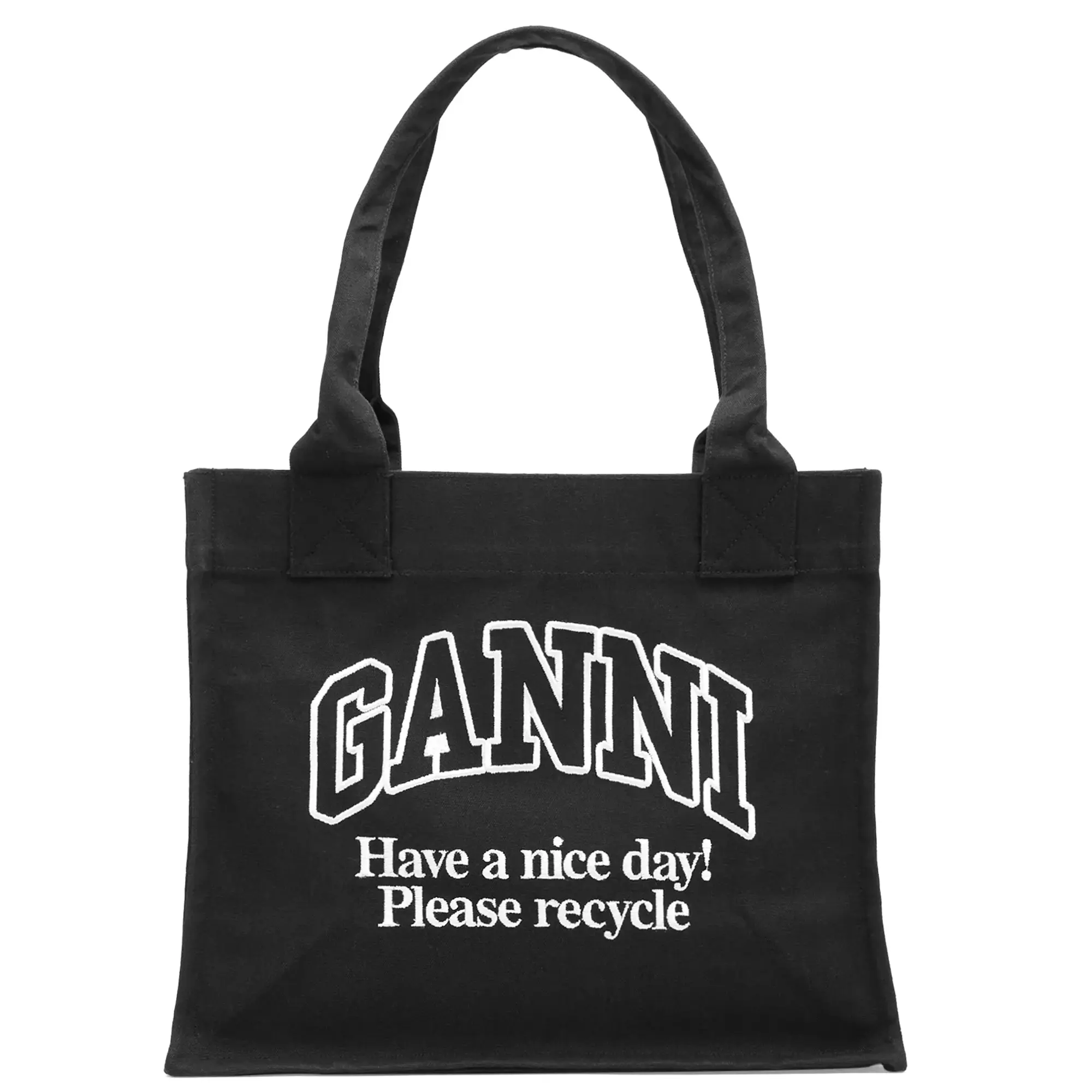GANNI Women's Large Easy Shopper Contrast Logo Phantom