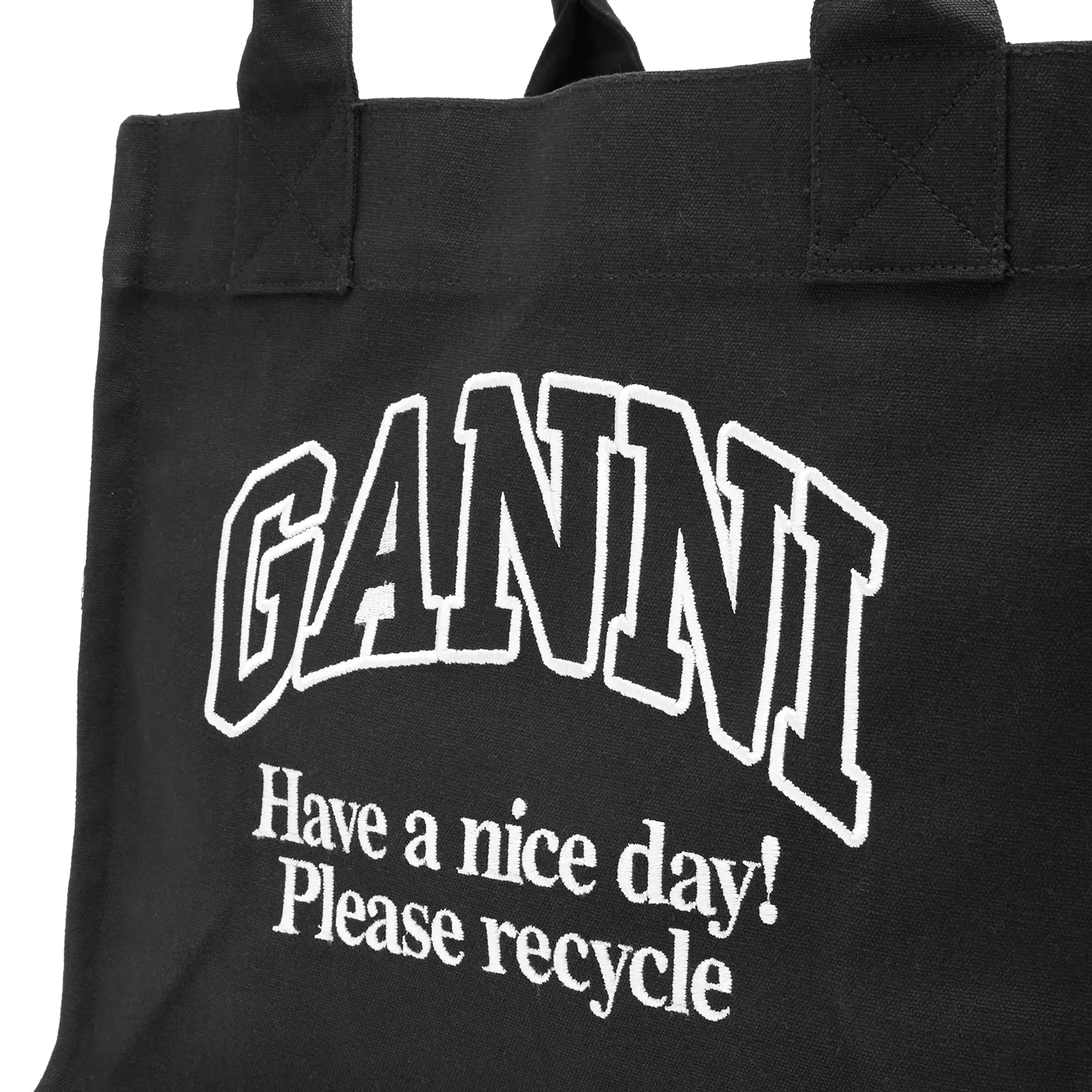 GANNI Women's Large Easy Shopper Contrast Logo Phantom