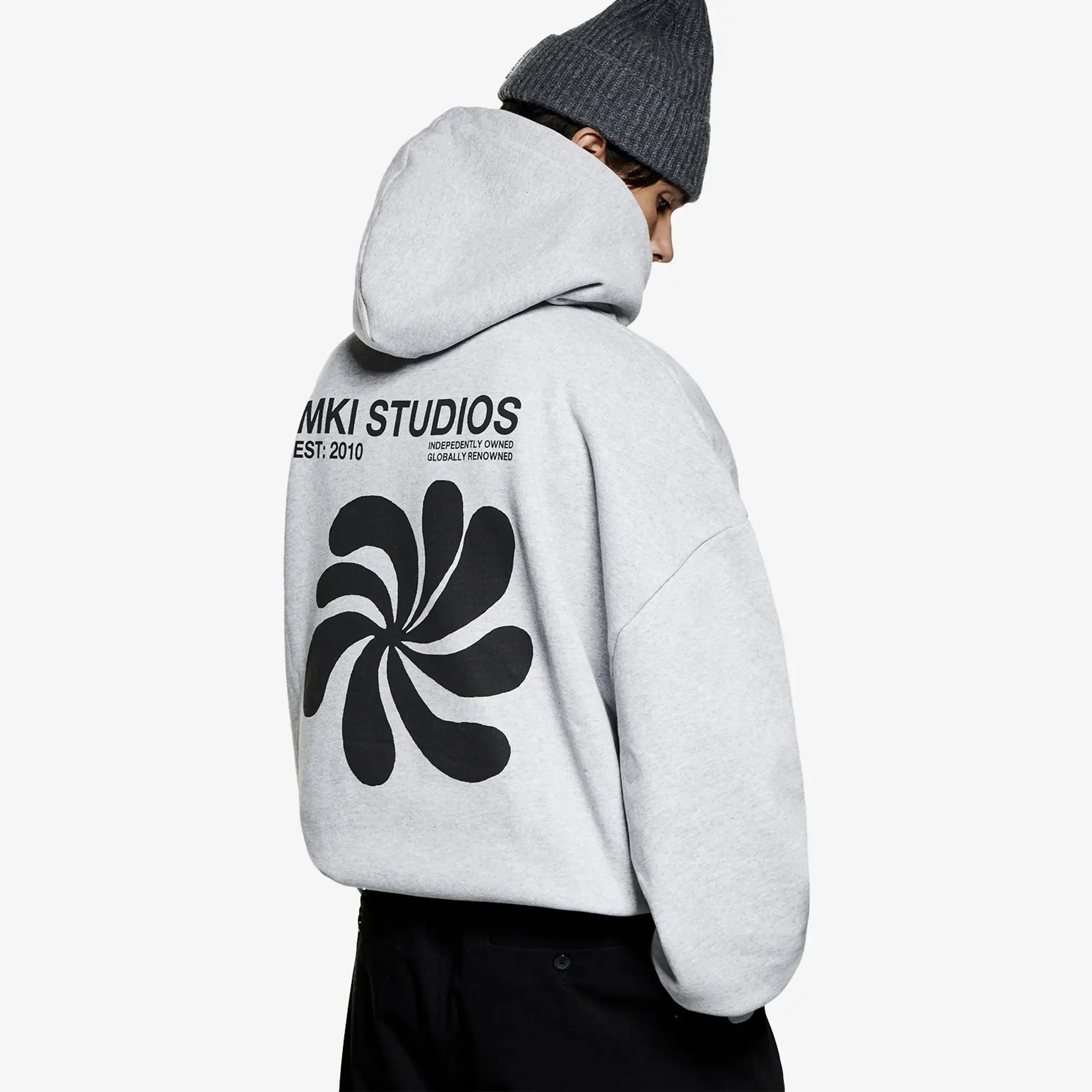 MKI Men's Abstract Hoodie Grey