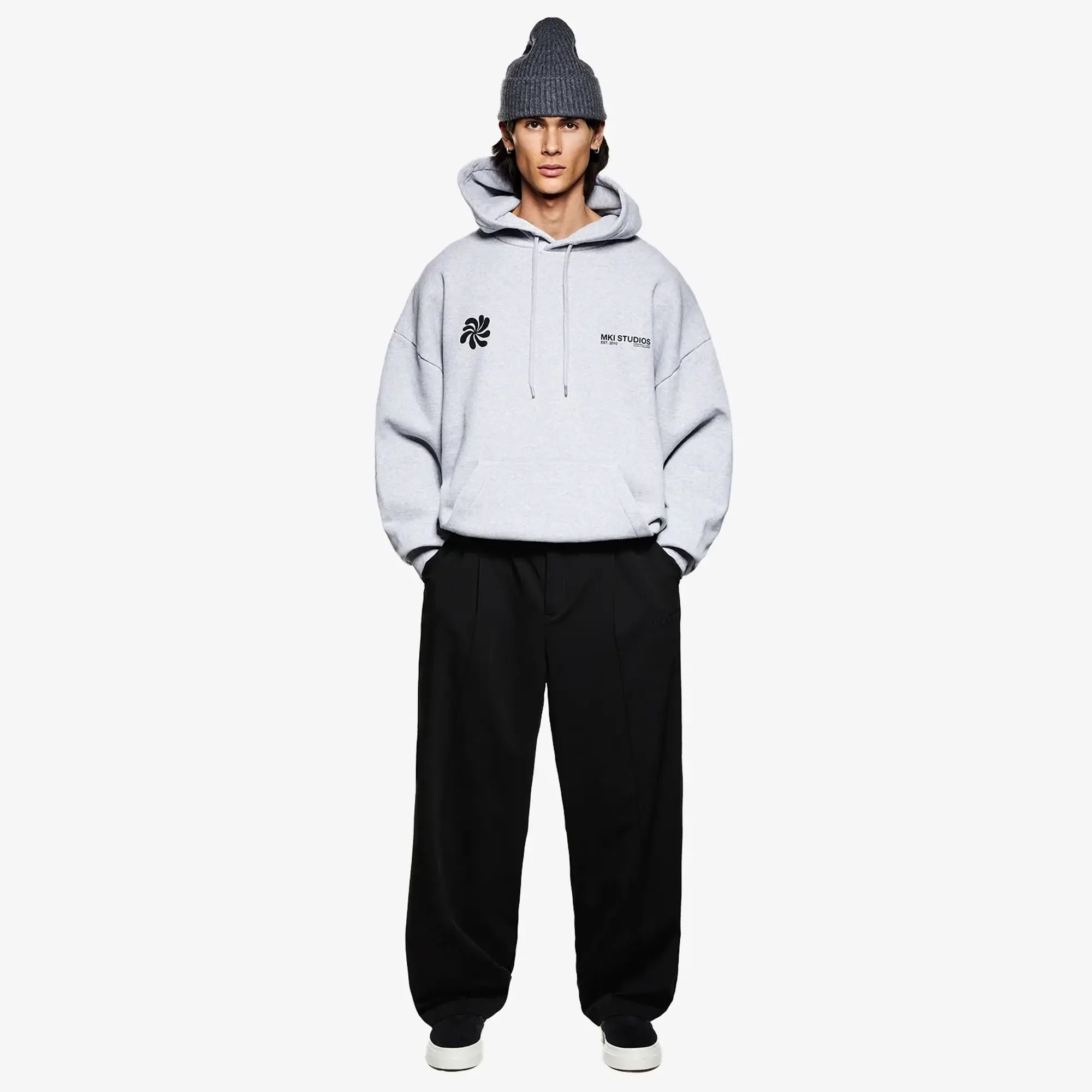 MKI Men's Abstract Hoodie Grey