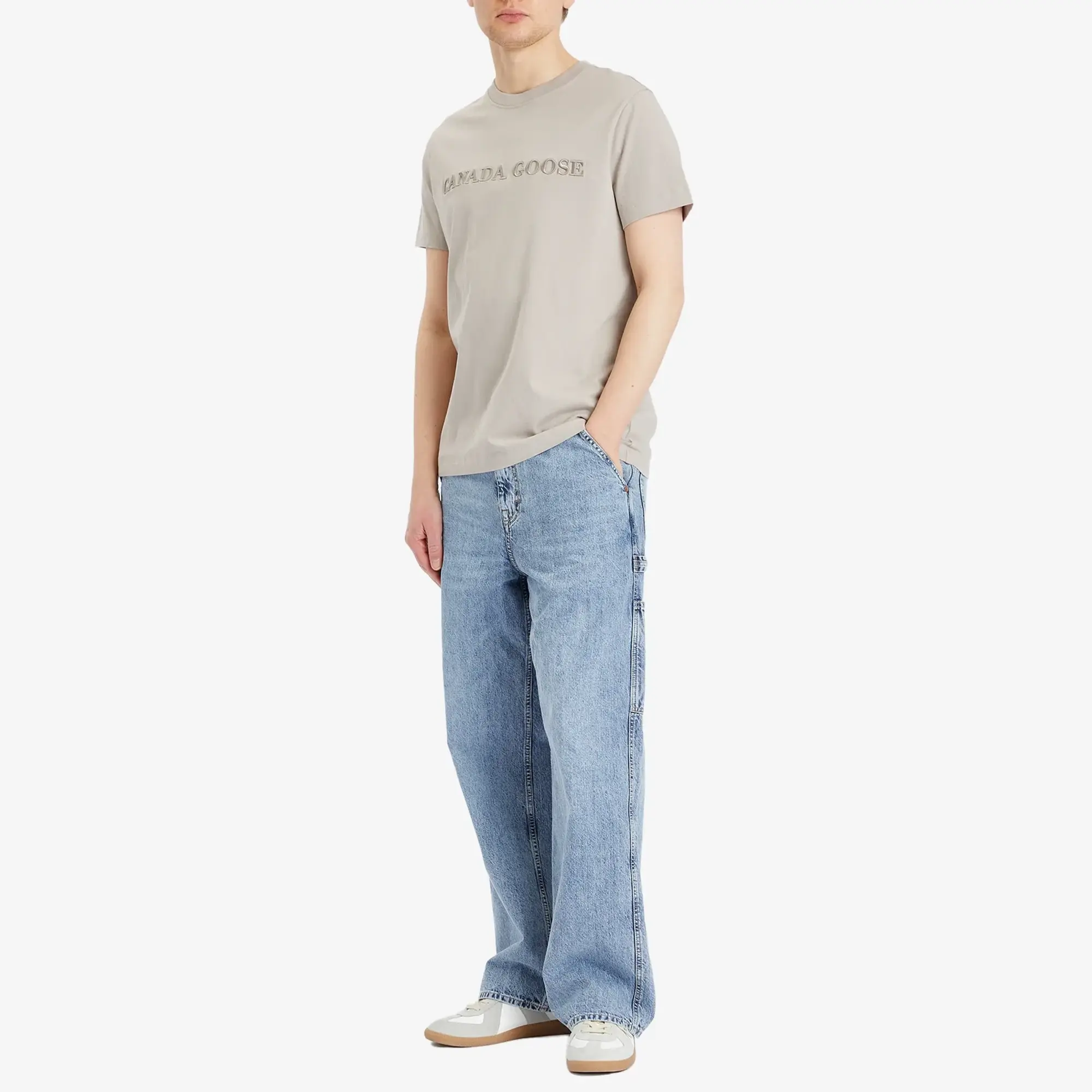 Canada Goose Emersen Embroidered T-Shirt - Limestone - Calcaire