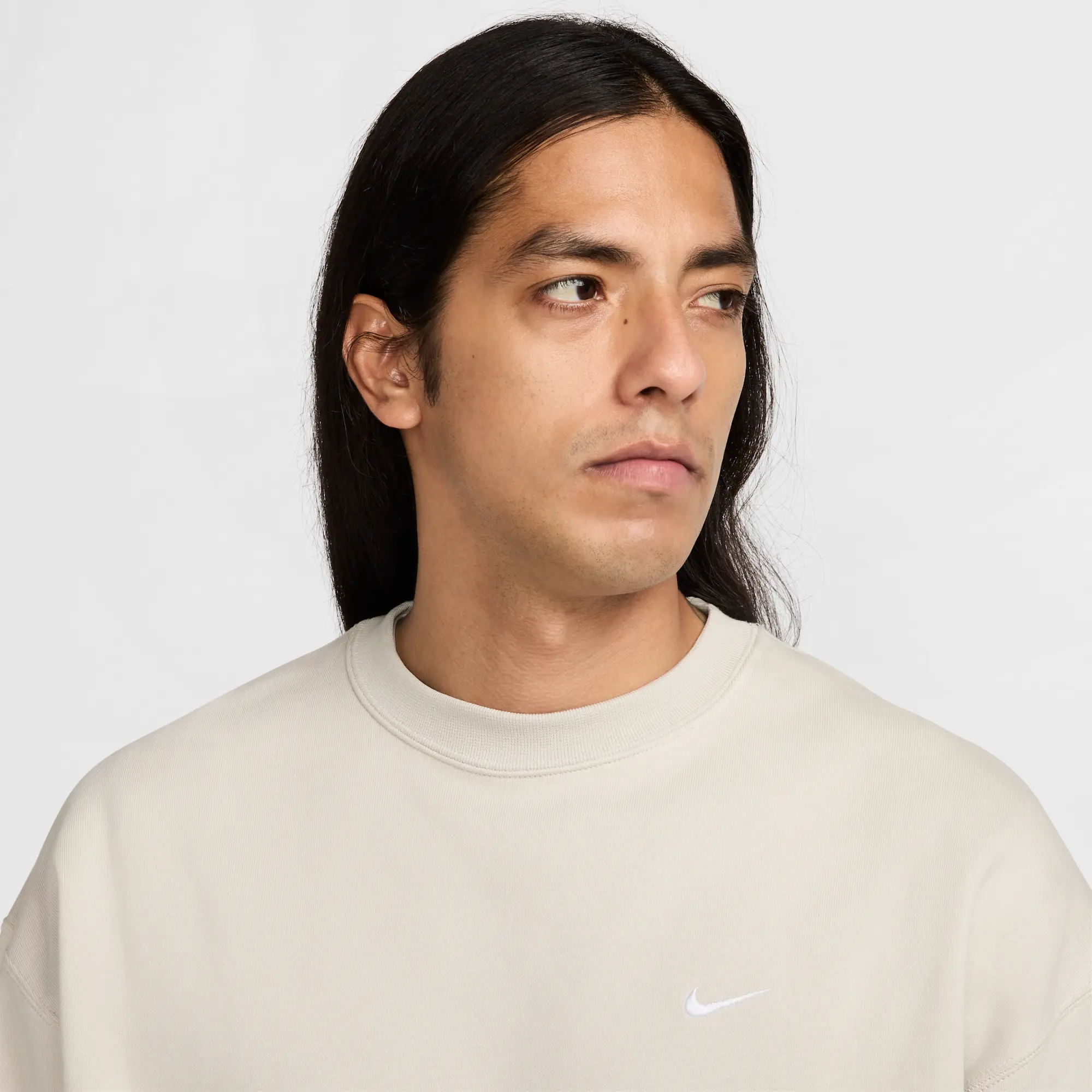 Nike Solo Swoosh Men's Fleece Crew - Grey - Cotton/Polyester