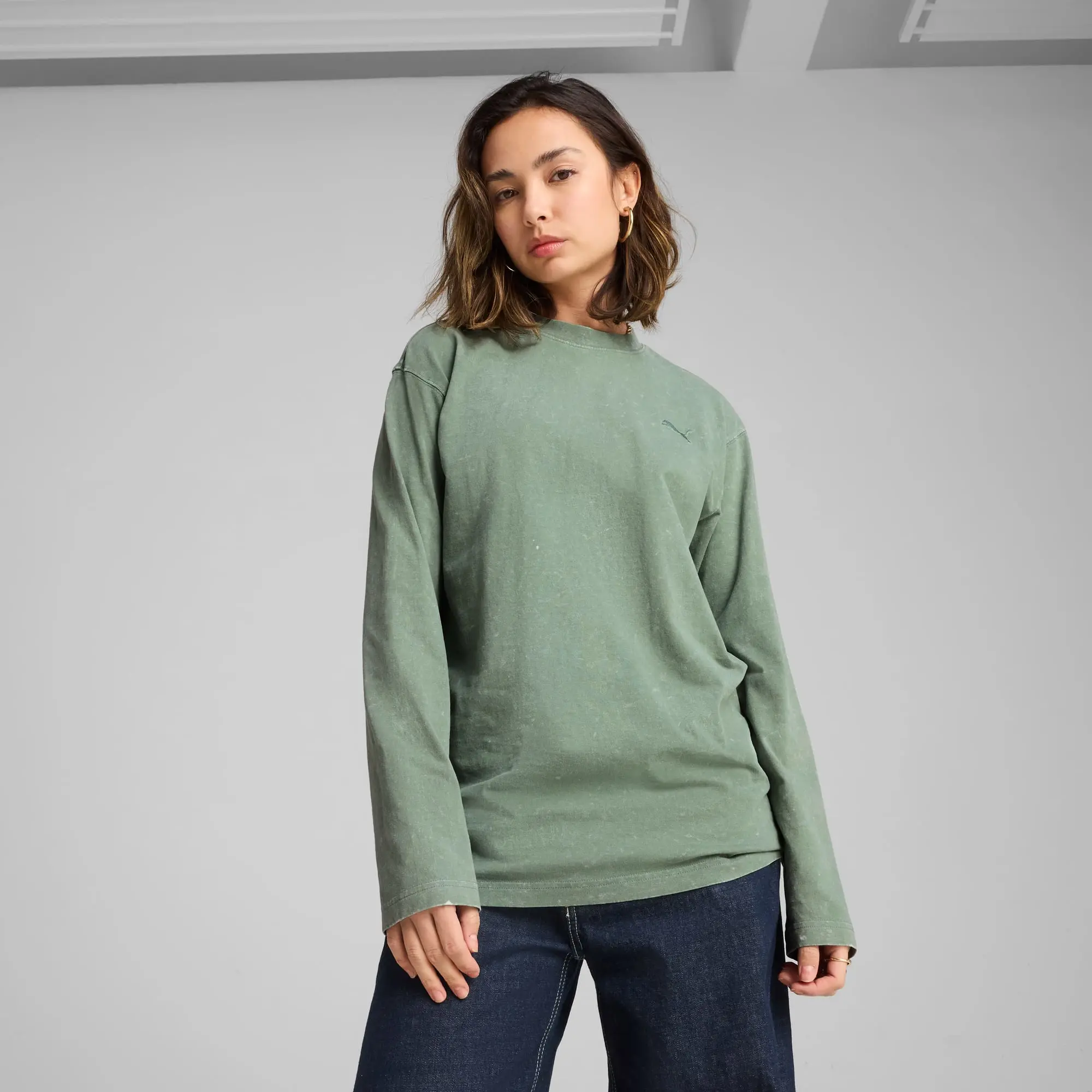 Future.PUMA.Archive Relaxed Dye Tee Shirt Unisex, Green Moon