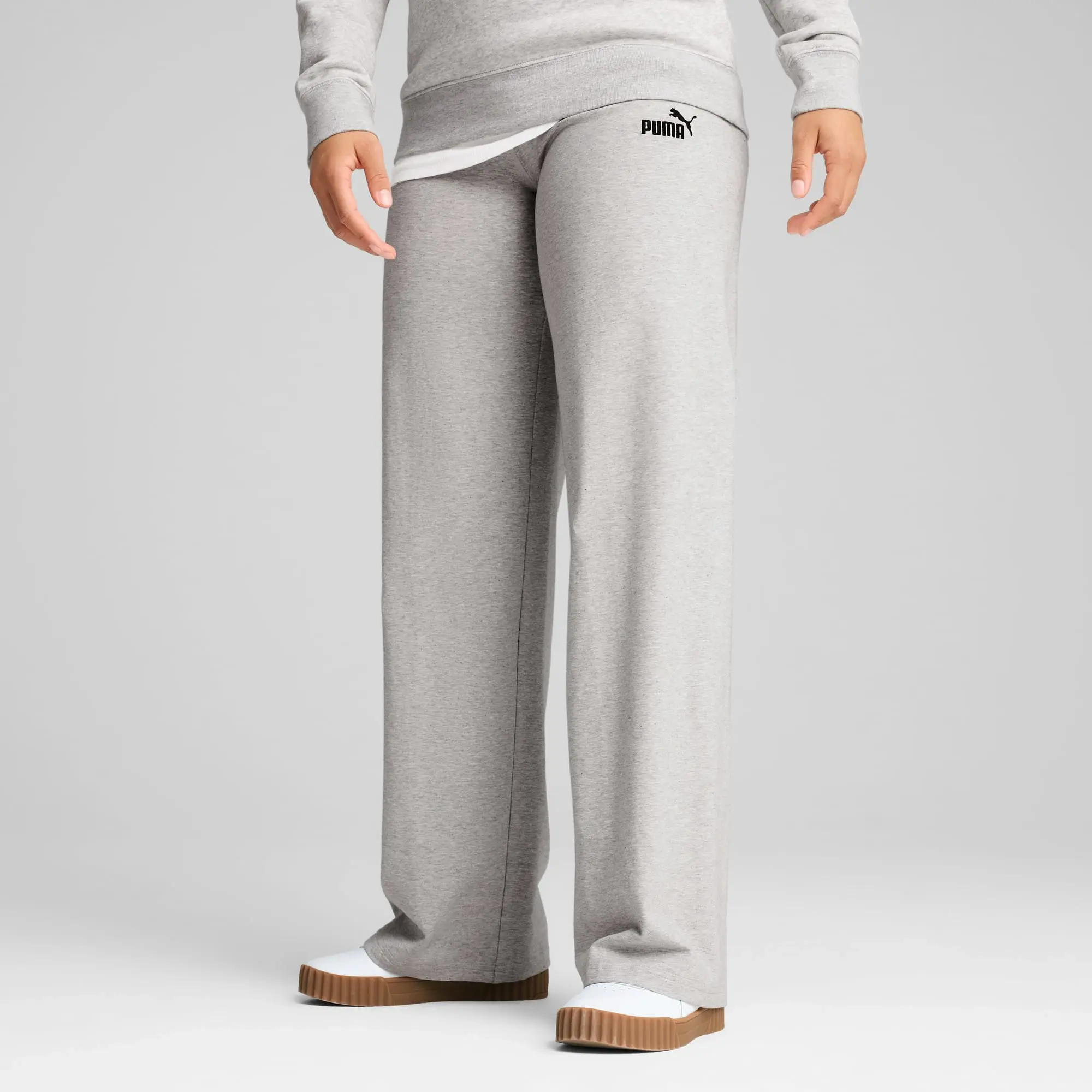 PUMA Ess Small No. 1 Logo High-Waist Straight Leggings Women, Light Grey Heather