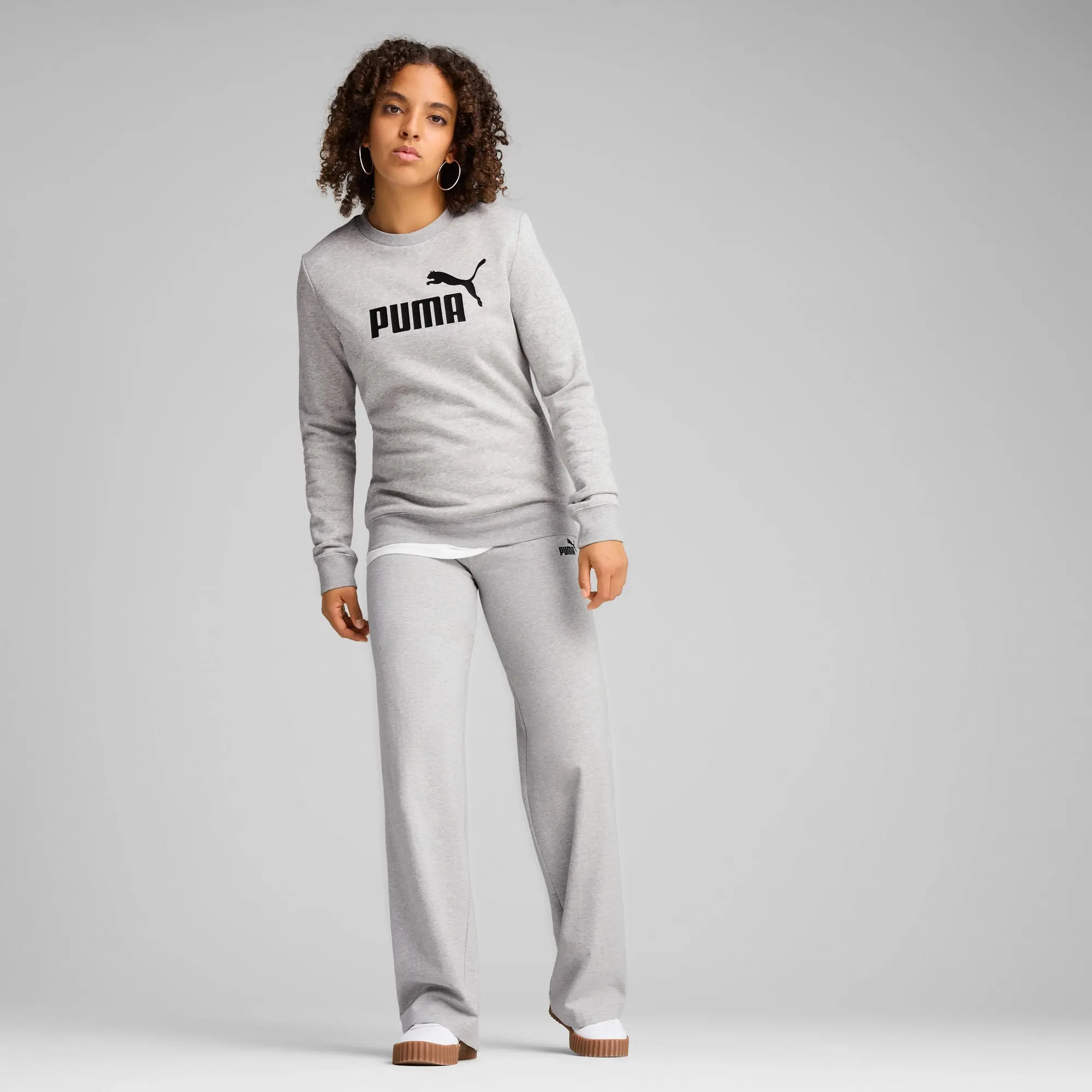 PUMA Ess Small No. 1 Logo High-Waist Straight Leggings Women, Light Grey Heather