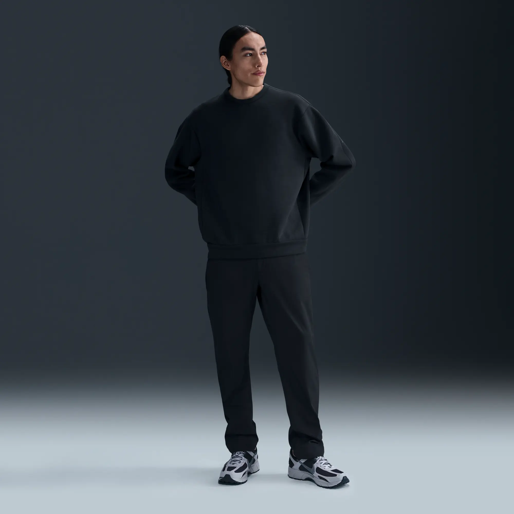 Nike 24.7 ImpossiblySoft Men's Dri-FIT Crew - Black - Polyester/Modal/Cotton