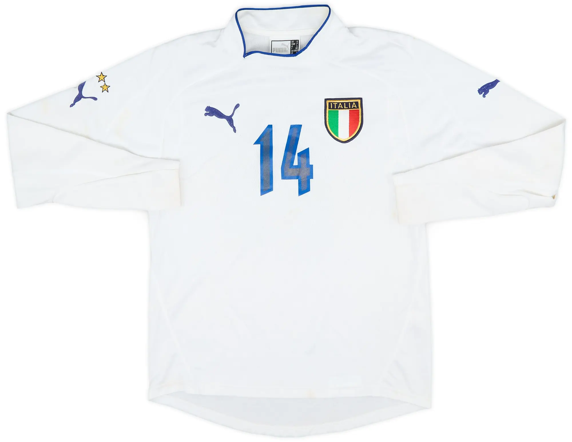 Puma 2003-04 Italy Match Issue Away L/S Shirt #14