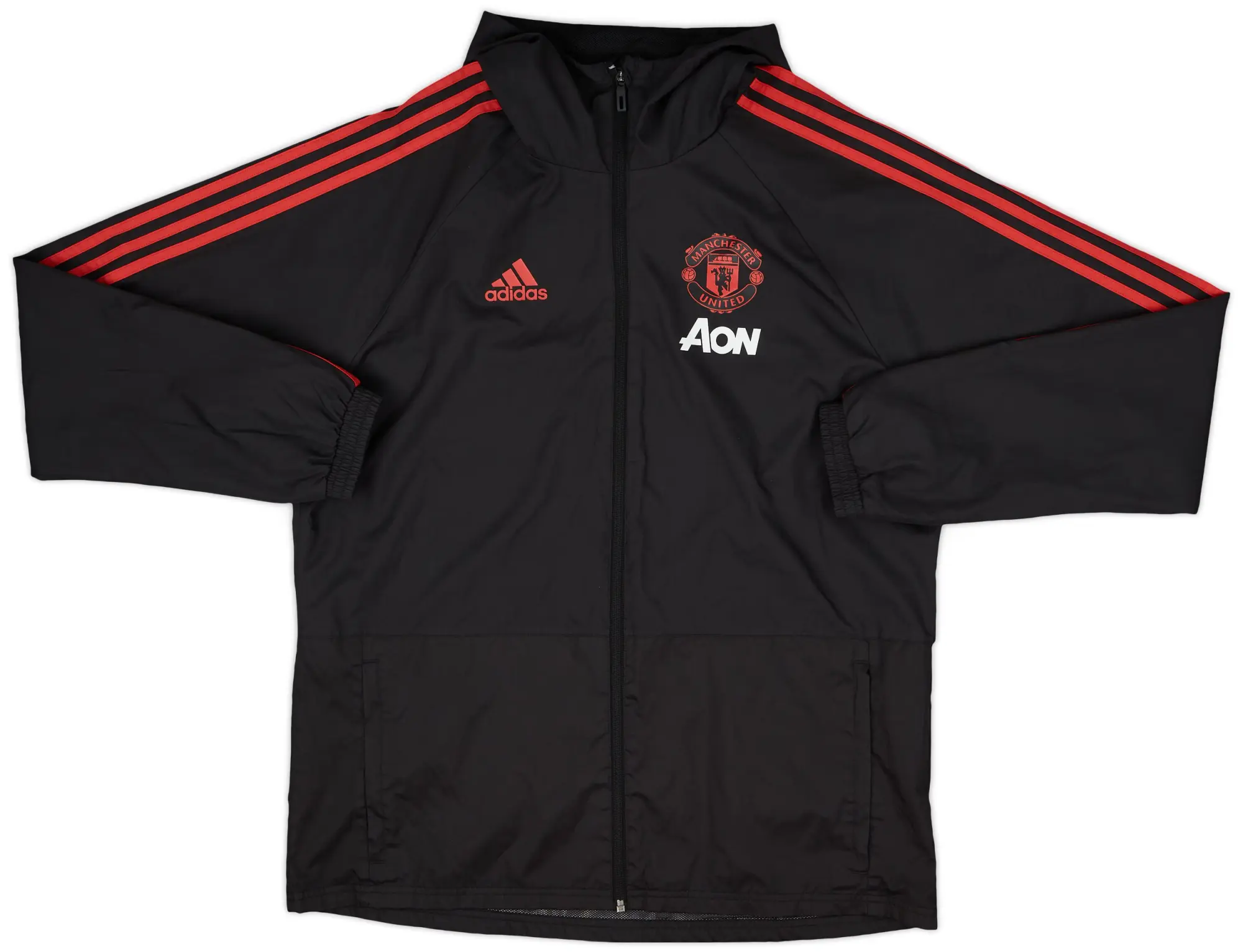 2018-19 Manchester United adidas Hooded Rain Jacket - 8/10 - (L)