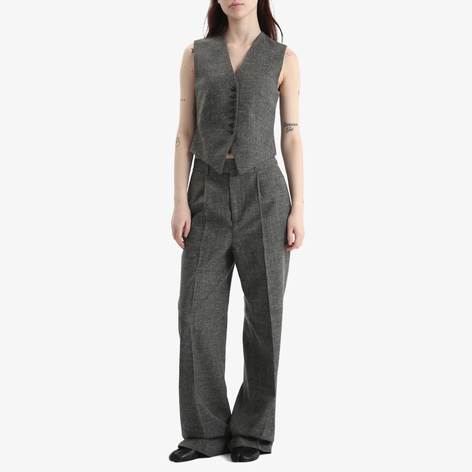 Róhe Women's Relaxed Single Pleated Trousers Heritage Black