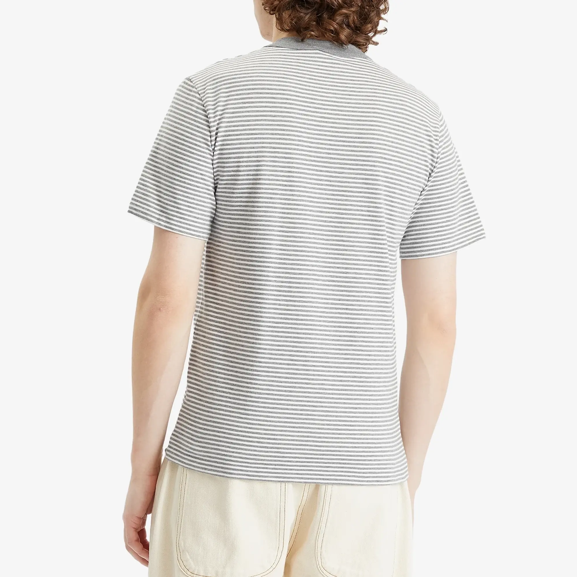 Armor-Lux Men's Fine Stripe T-Shirt Obscure Blue/Milk