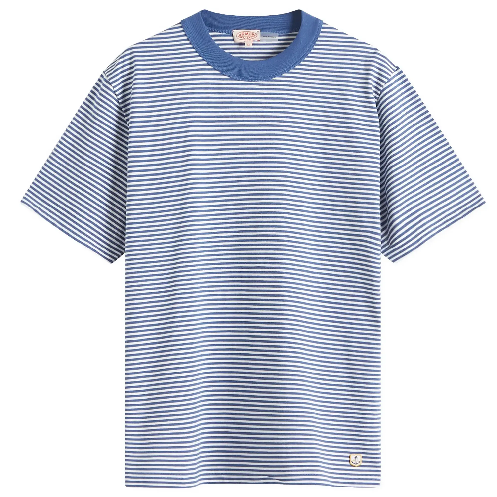 Armor-Lux Men's Fine Stripe T-Shirt Obscure Blue/Milk