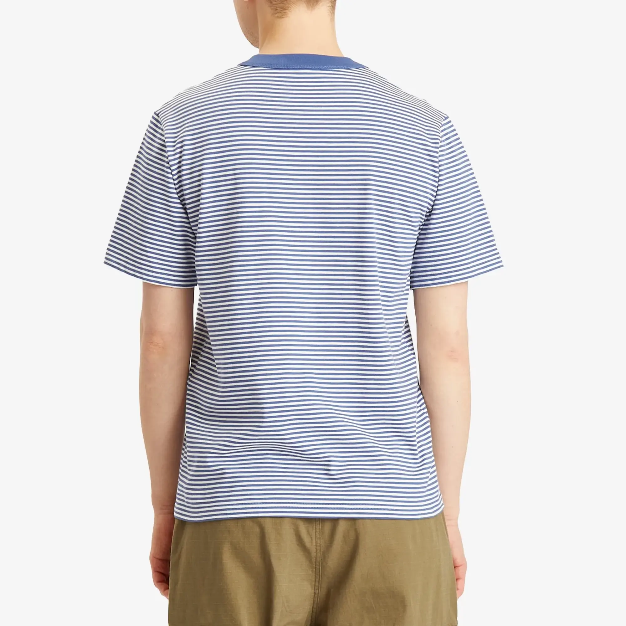 Armor-Lux Men's Fine Stripe T-Shirt Obscure Blue/Milk