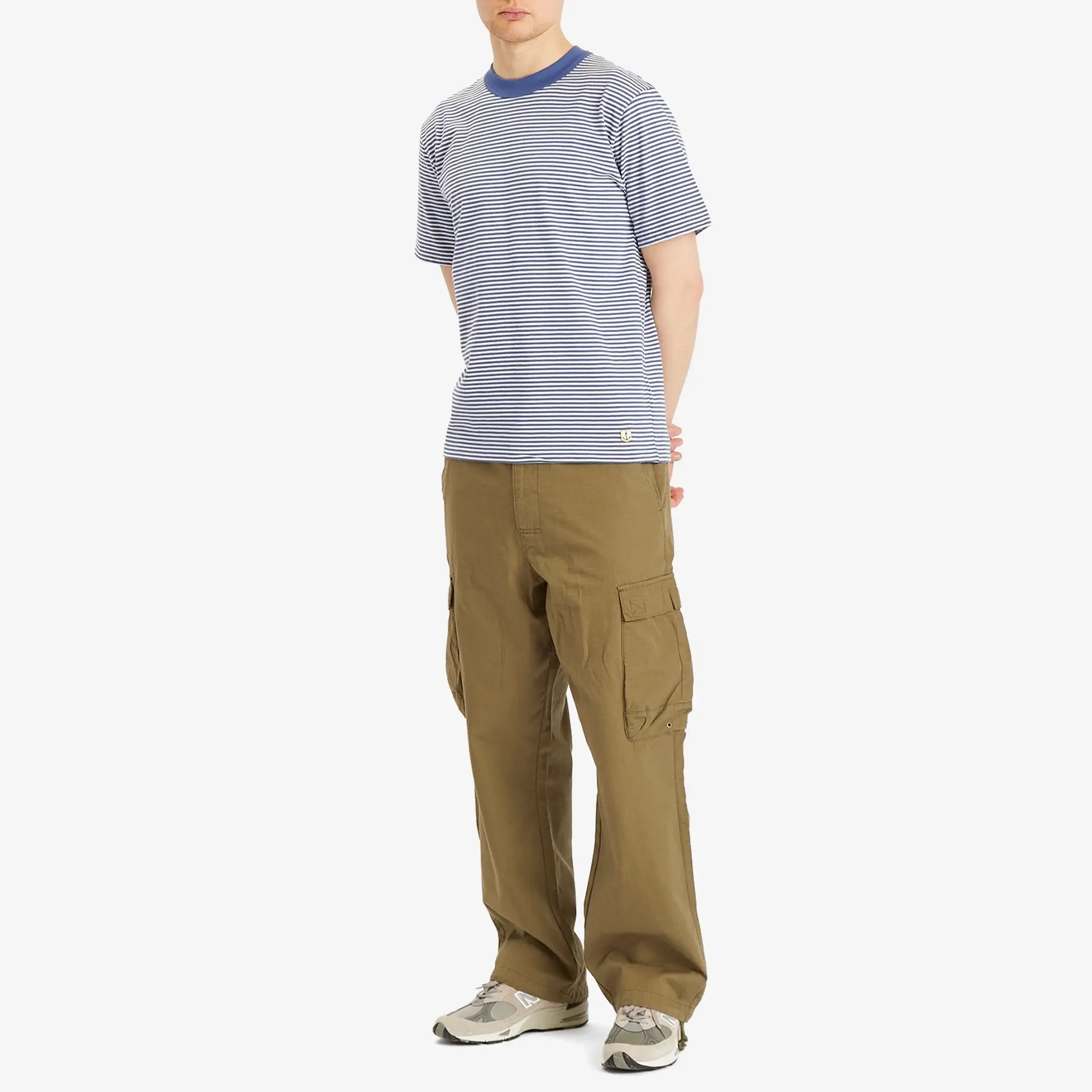 Armor-Lux Men's Fine Stripe T-Shirt Obscure Blue/Milk