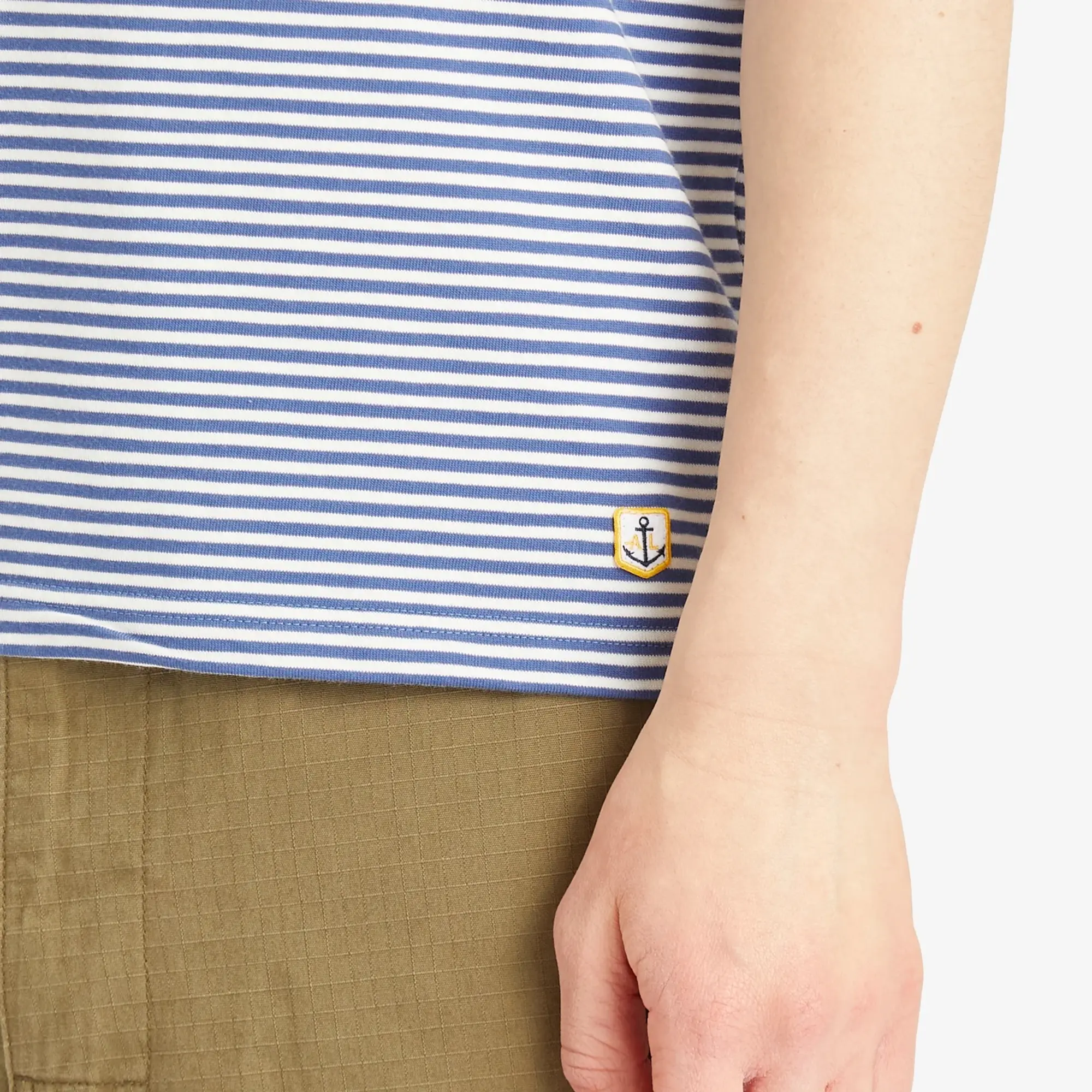 Armor-Lux Men's Fine Stripe T-Shirt Obscure Blue/Milk
