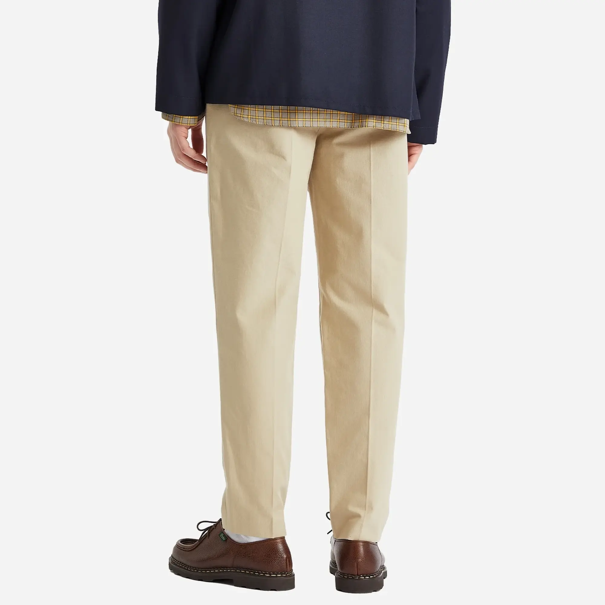 A.P.C. Men's Pieter Textured Cotton Pin Tuck Pleat Trousers Beige