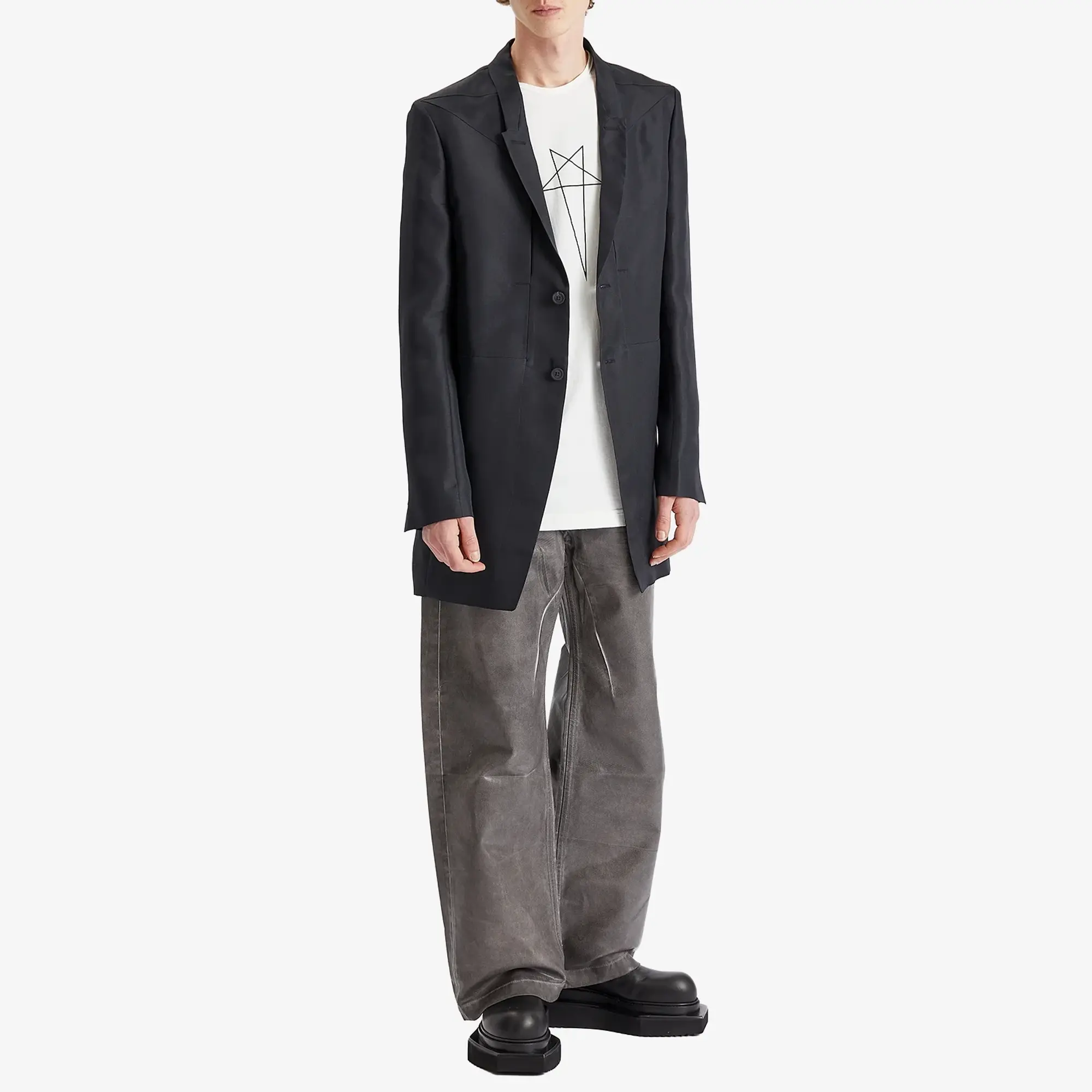 Rick Owens Men's Silk Gazar Lido Jacket Black