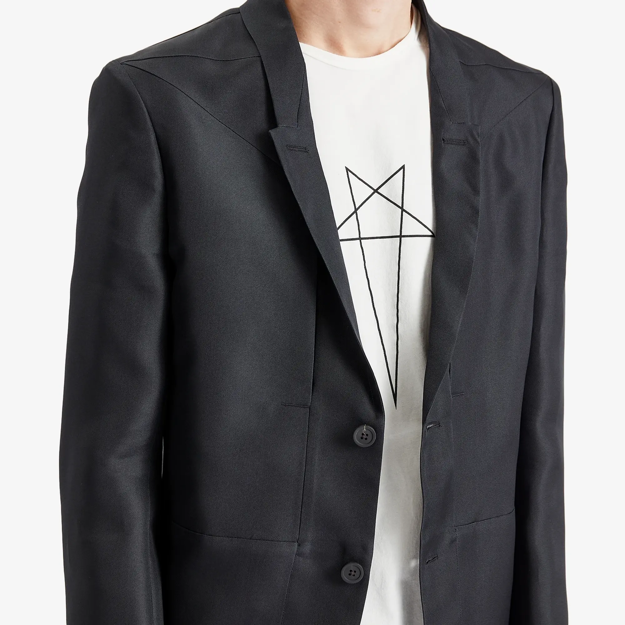 Rick Owens Men's Silk Gazar Lido Jacket Black