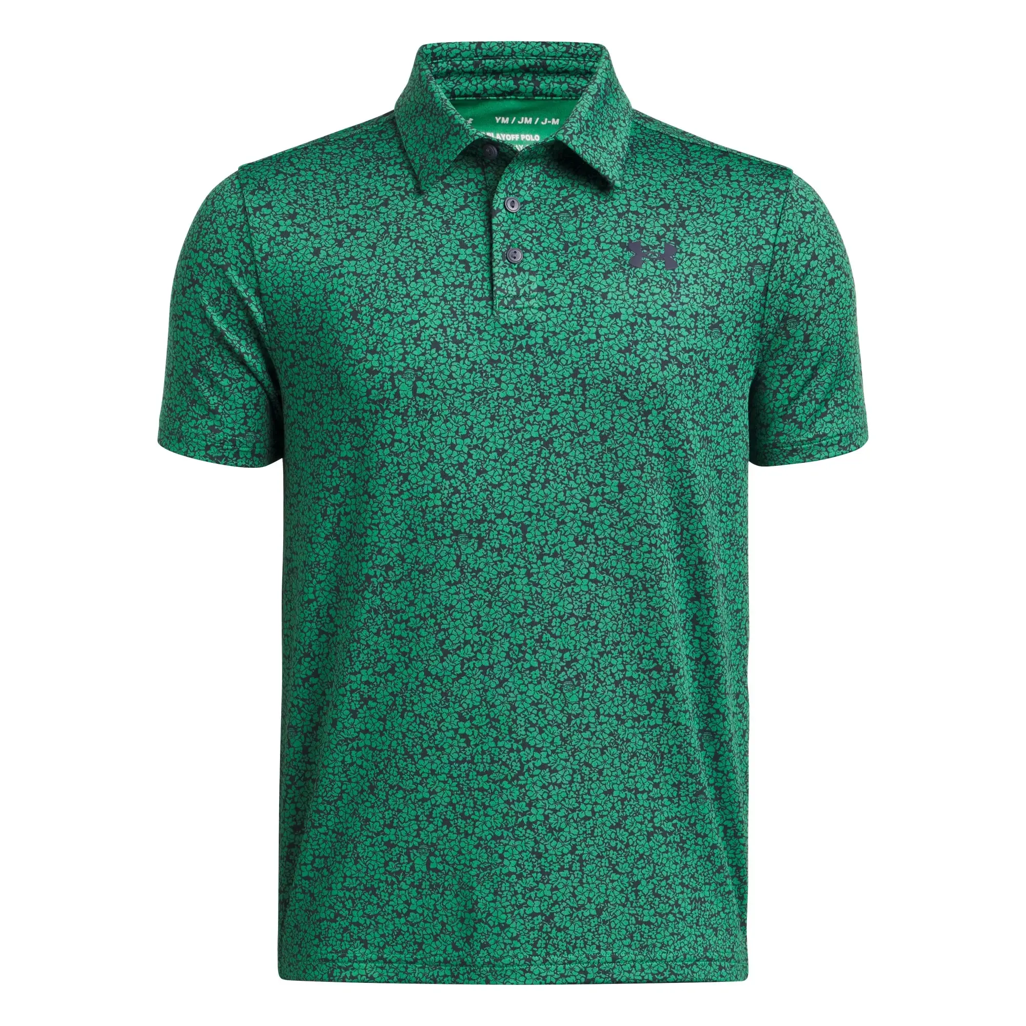 Boys'  Under Armour  Playoff Printed Polo Team Kelly Green / Midnight Navy / Midnight Navy YXL (63 - 67 in)