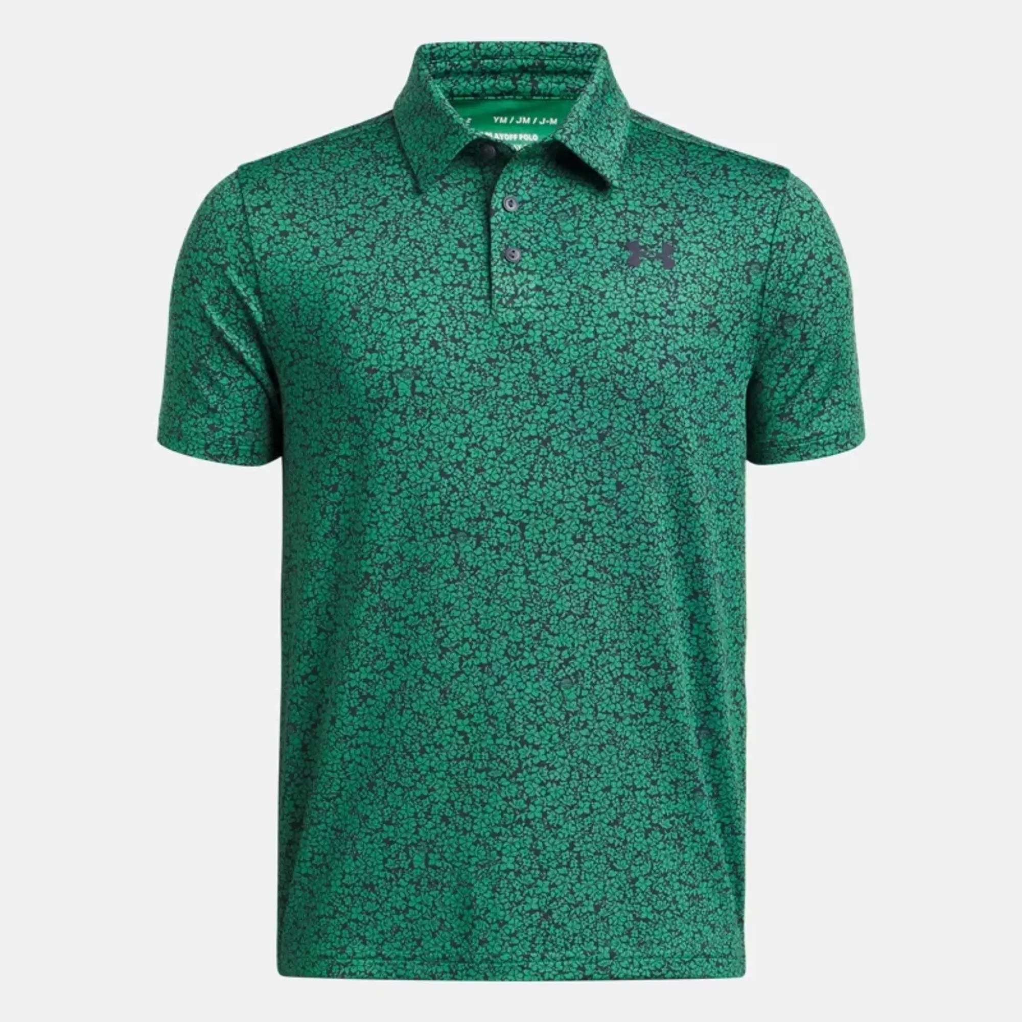 Boys'  Under Armour  Playoff Printed Polo Team Kelly Green / Midnight Navy / Midnight Navy YXL (63 - 67 in)