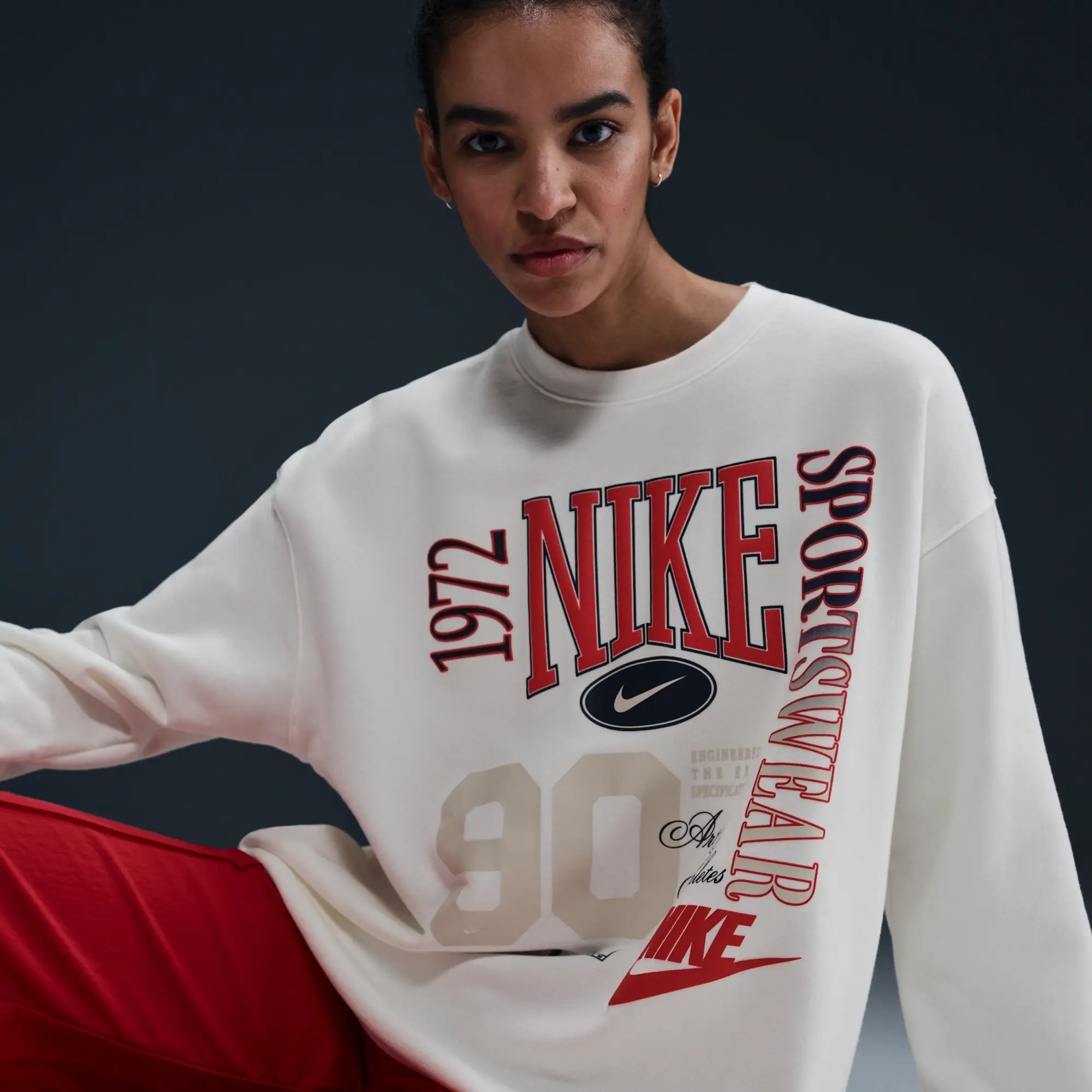 Nike Street Logo Sweatshirt In White-Black
