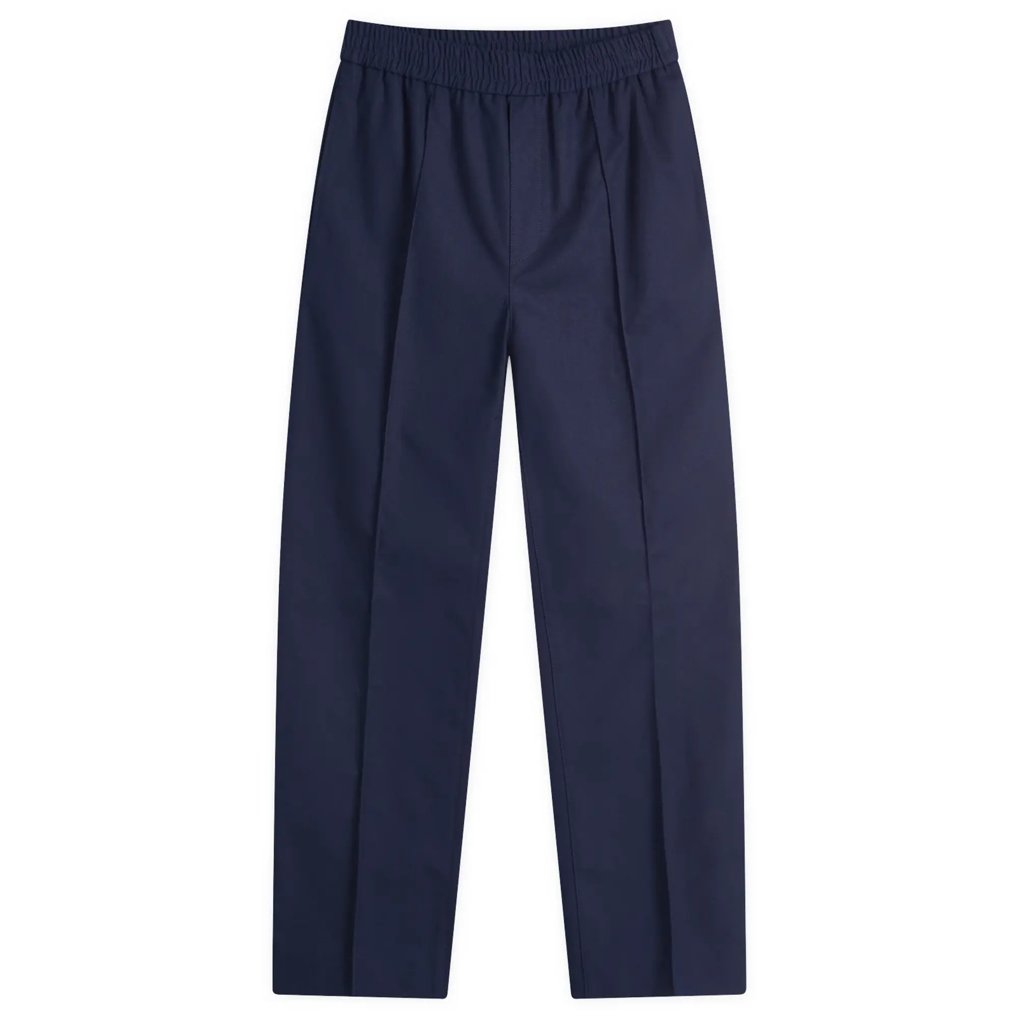 A.P.C. Men's Pieter Textured Cotton Pin Tuck Pleat Trousers Dark Navy