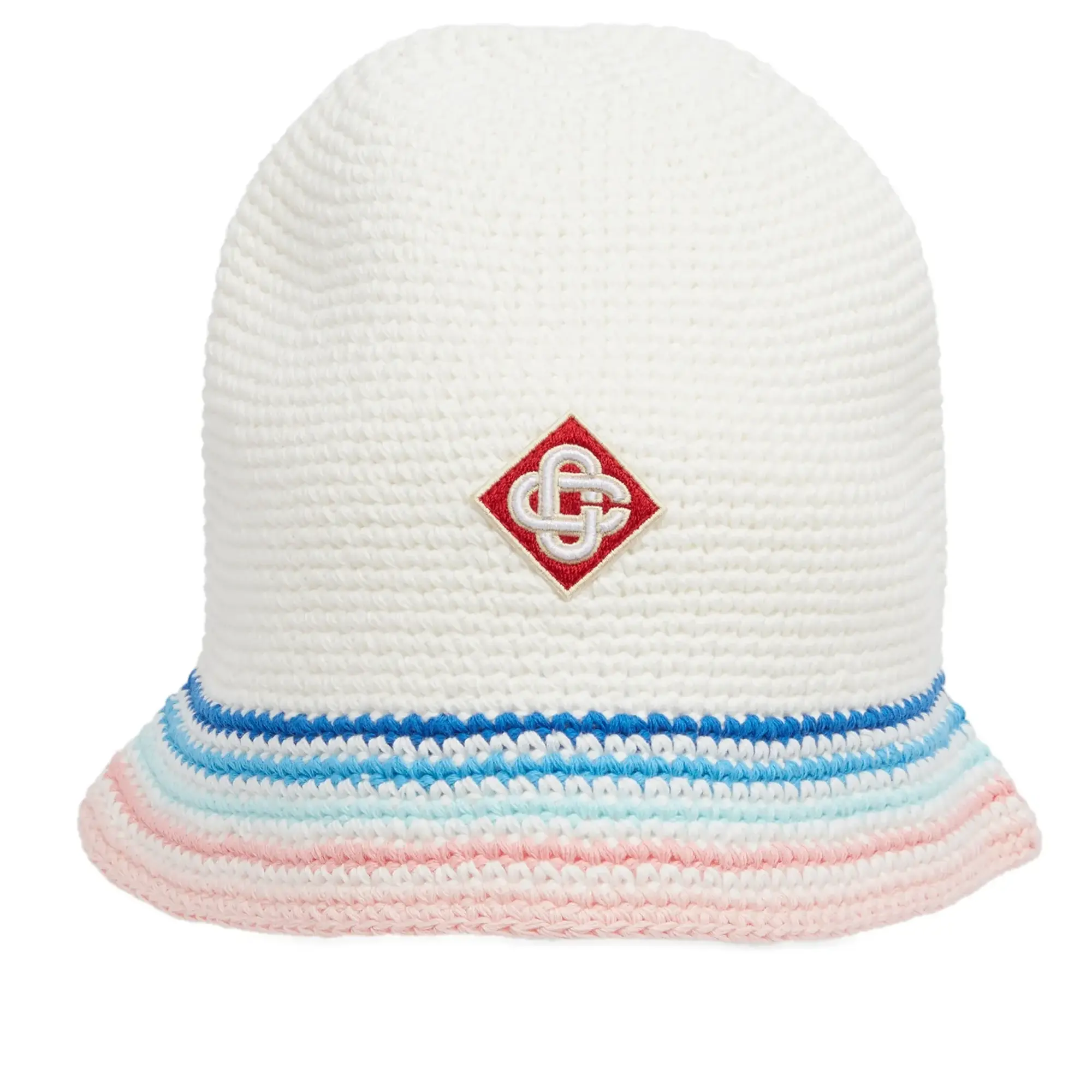 Casablanca Women's Striped Crochet Hat White