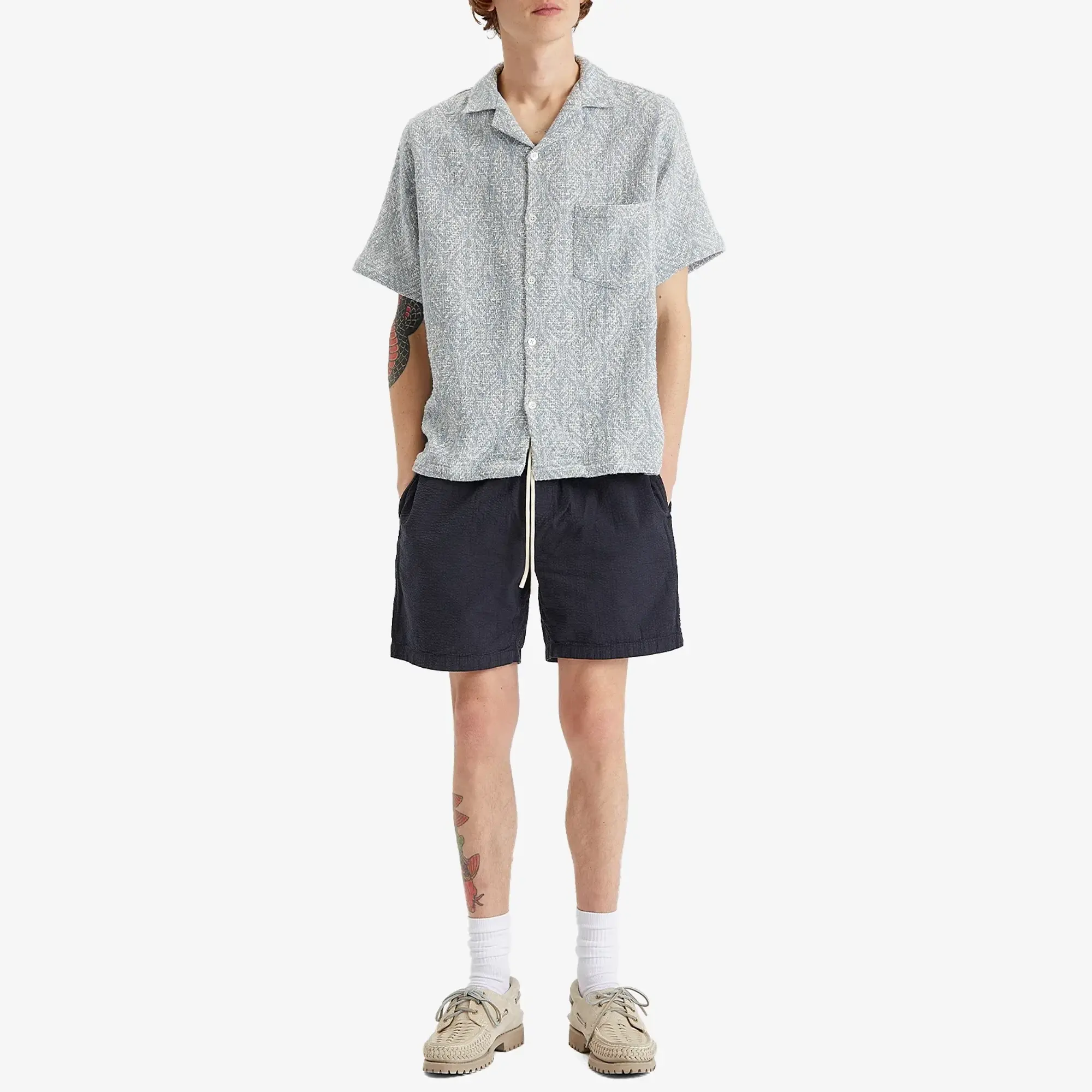 Portuguese Flannel Men's Atlantico Seersucker Shorts Navy