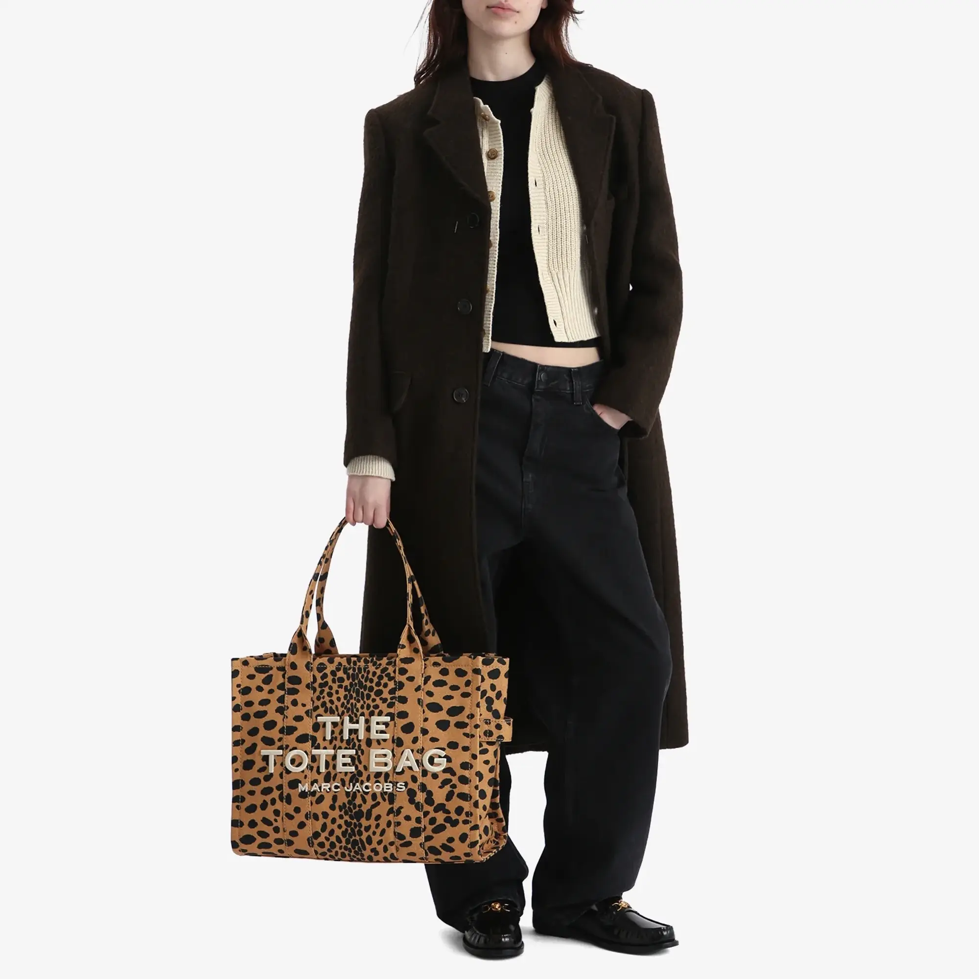 Marc Jacobs Women's The Large Tote Bag in Cheetah Canvas Black Multi