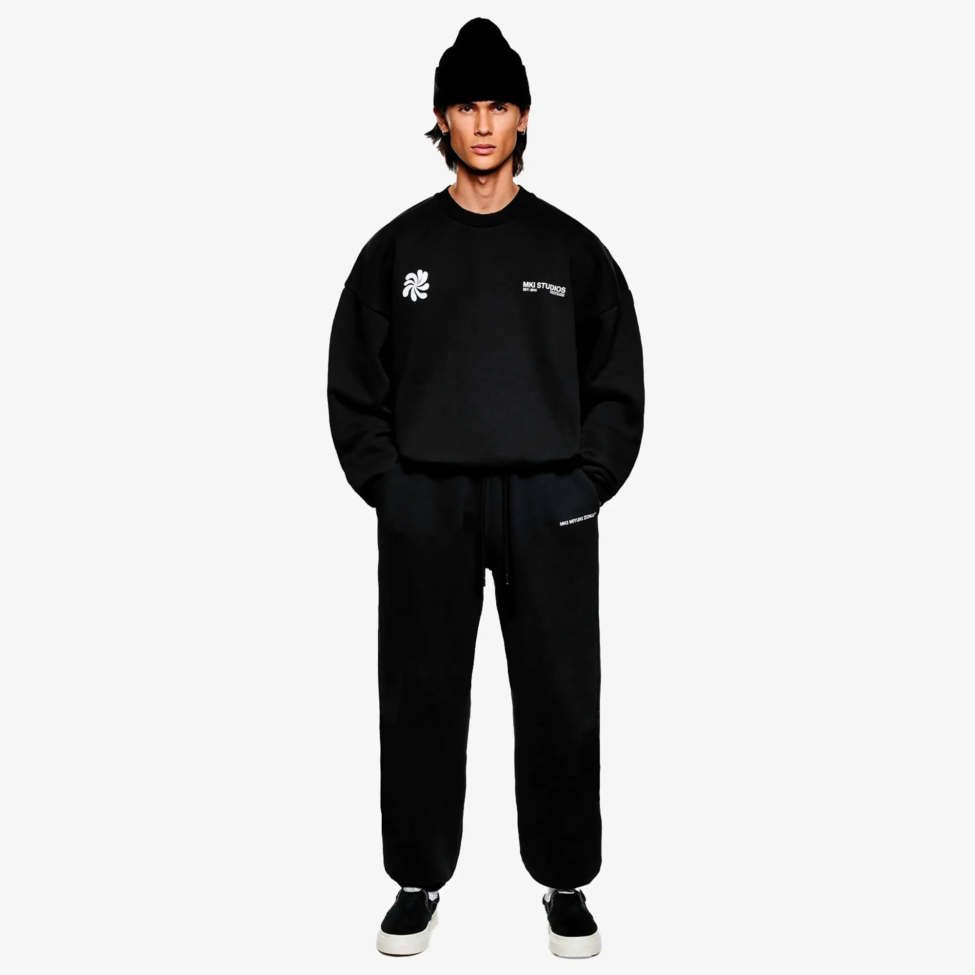 MKI Men's Abstract Crew Sweatshirt Black