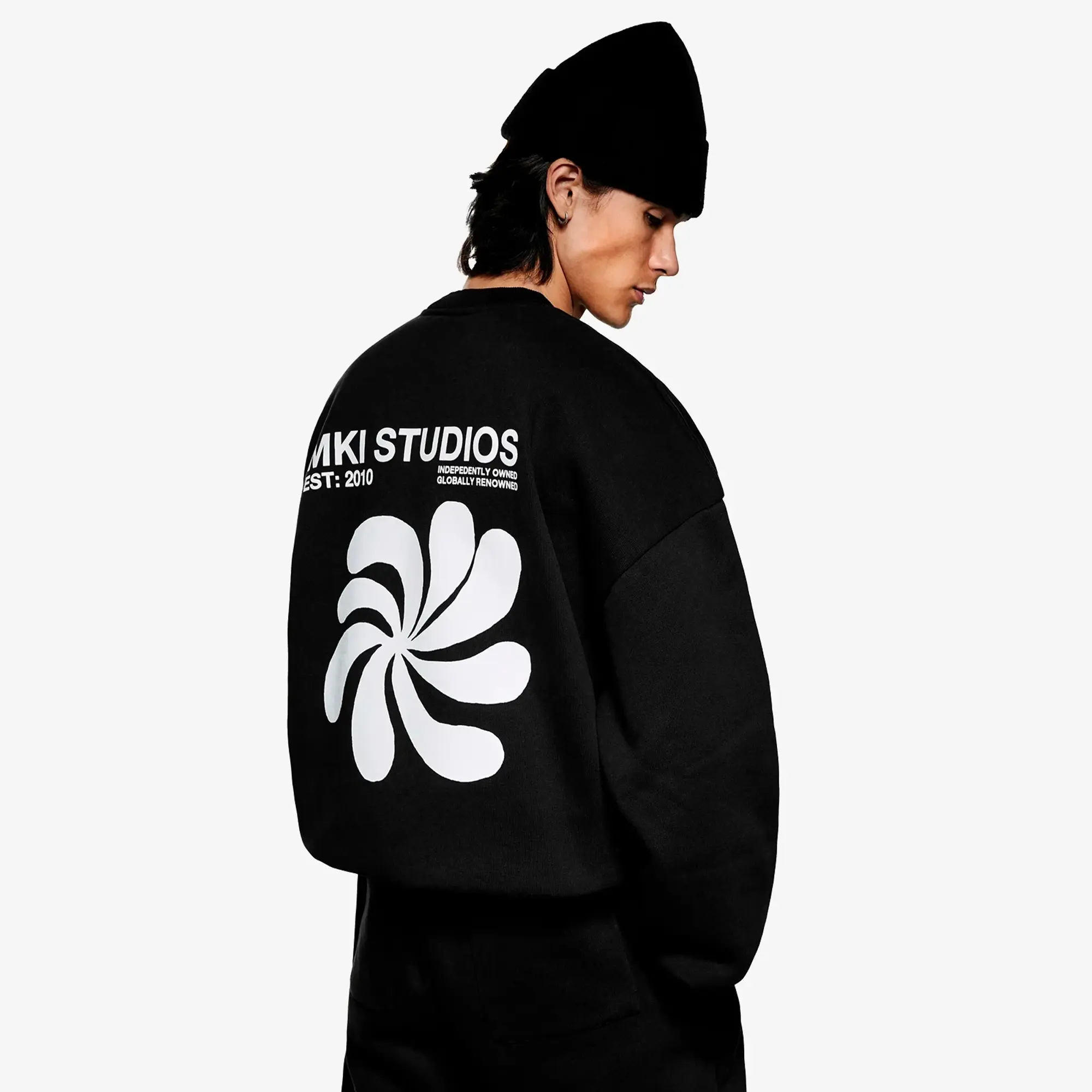 MKI Men's Abstract Crew Sweatshirt Black