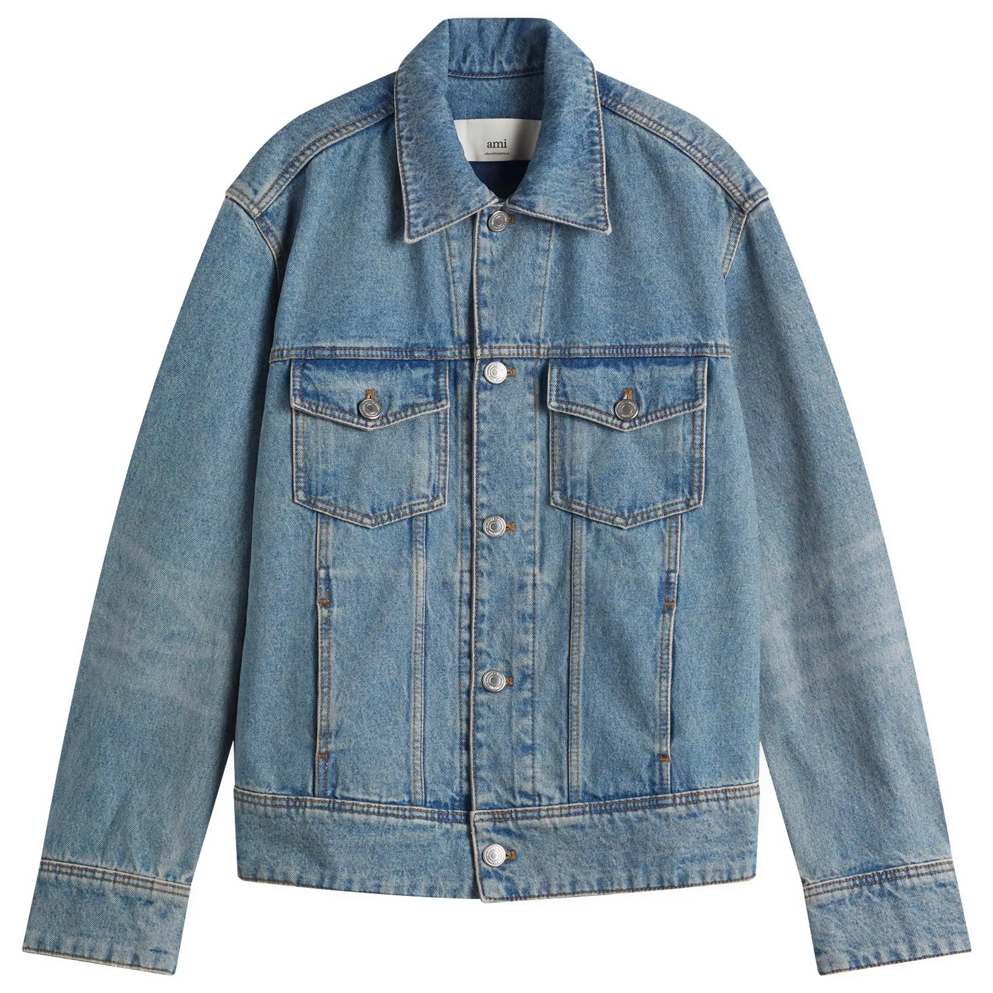 AMI Paris Men's AMI Paris Men's Trucker Jacket Blue