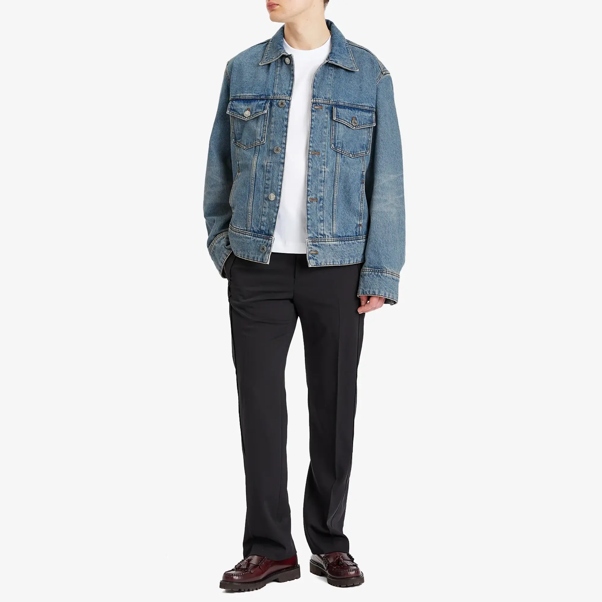 AMI Paris Men's AMI Paris Men's Trucker Jacket Blue