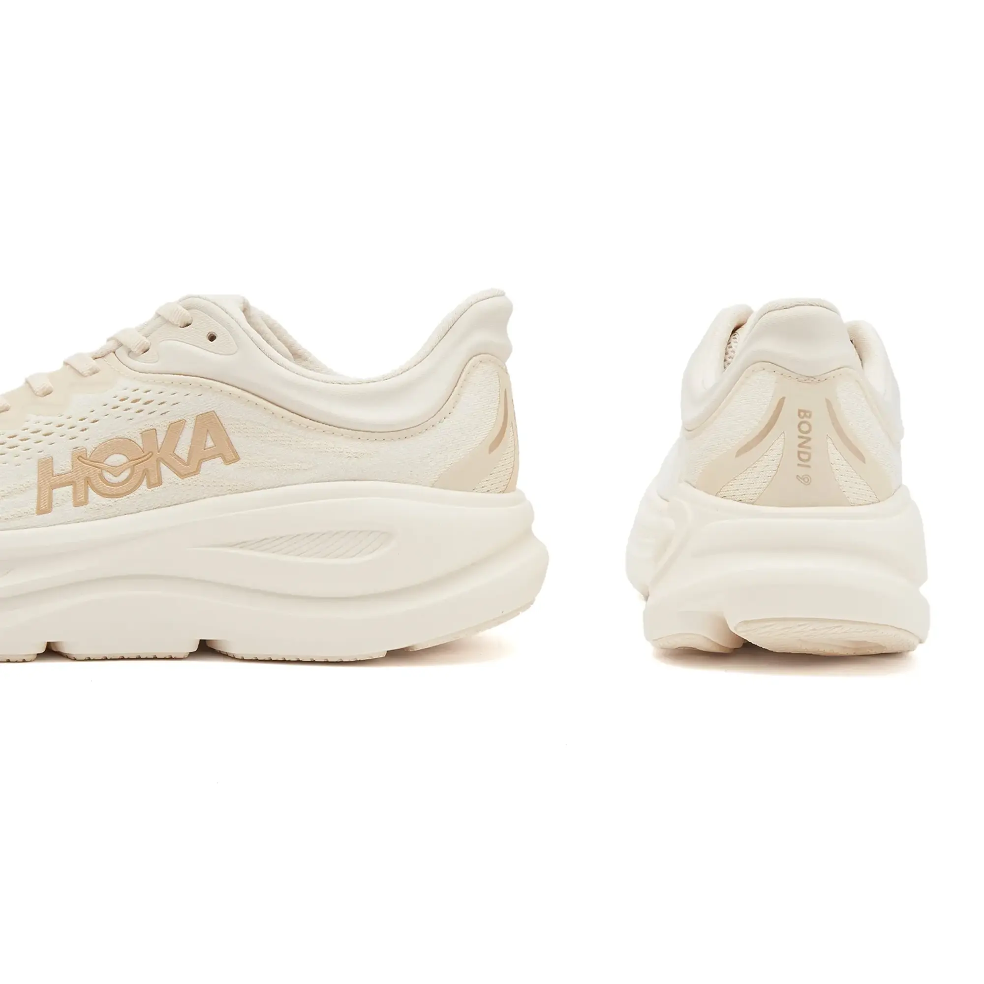 Hoka One One HOKA Women's Bondi 9 Road Running Shoes - Vanilla/Birch -  Size: UK 8