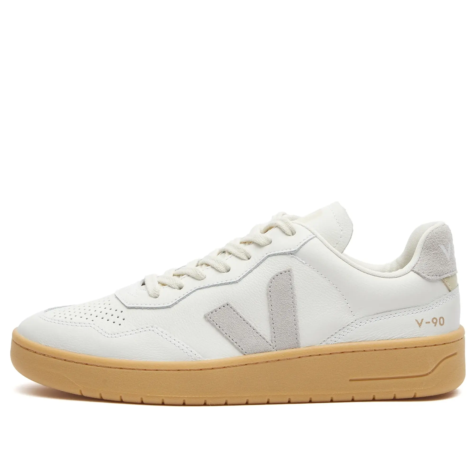 Veja Women's V-90 Sneaker in O.T Leather Extra/White/Light
