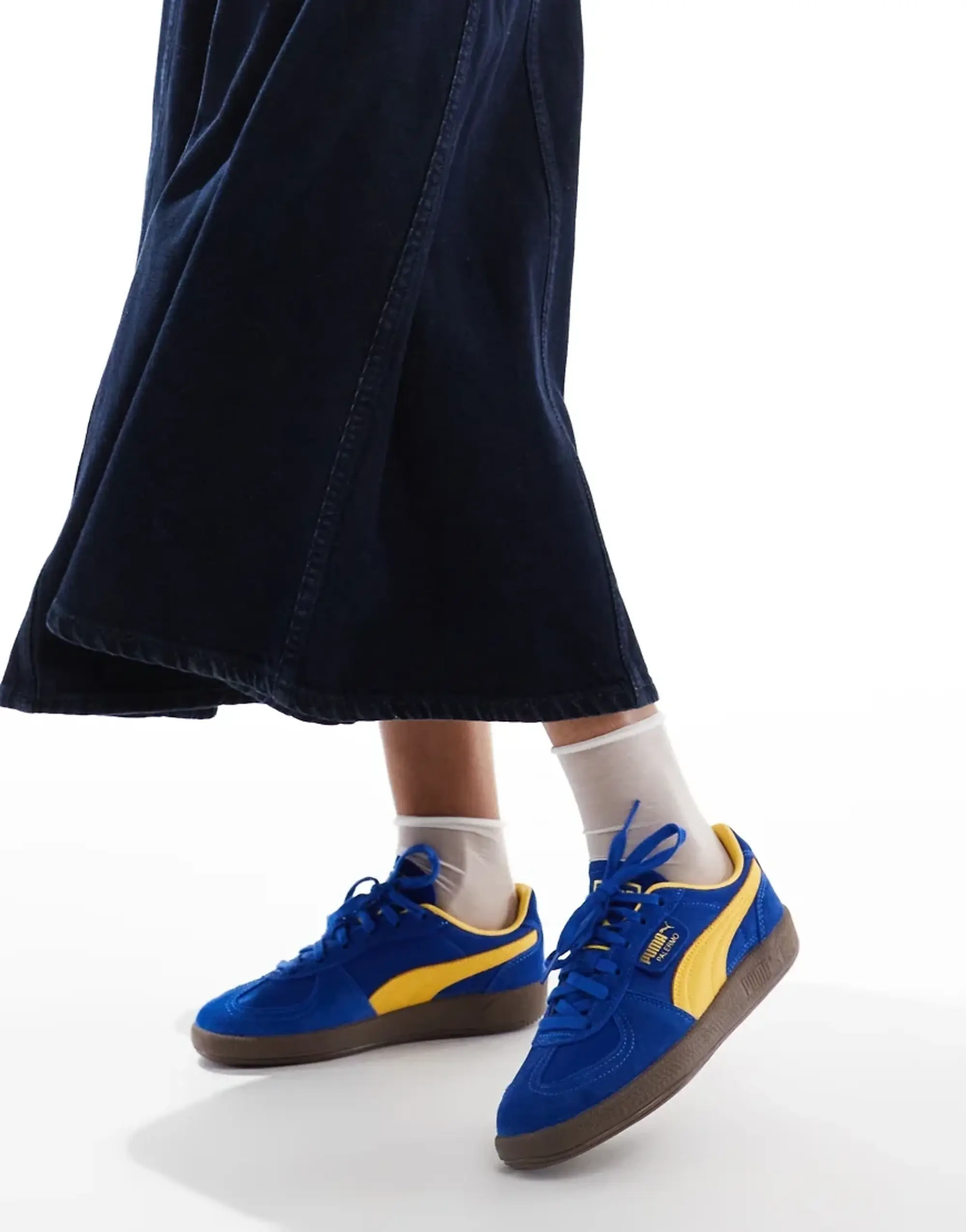 PUMA Palermo Vintage Update Sneakers Unisex, Vivid Blue/Sunny Yellow