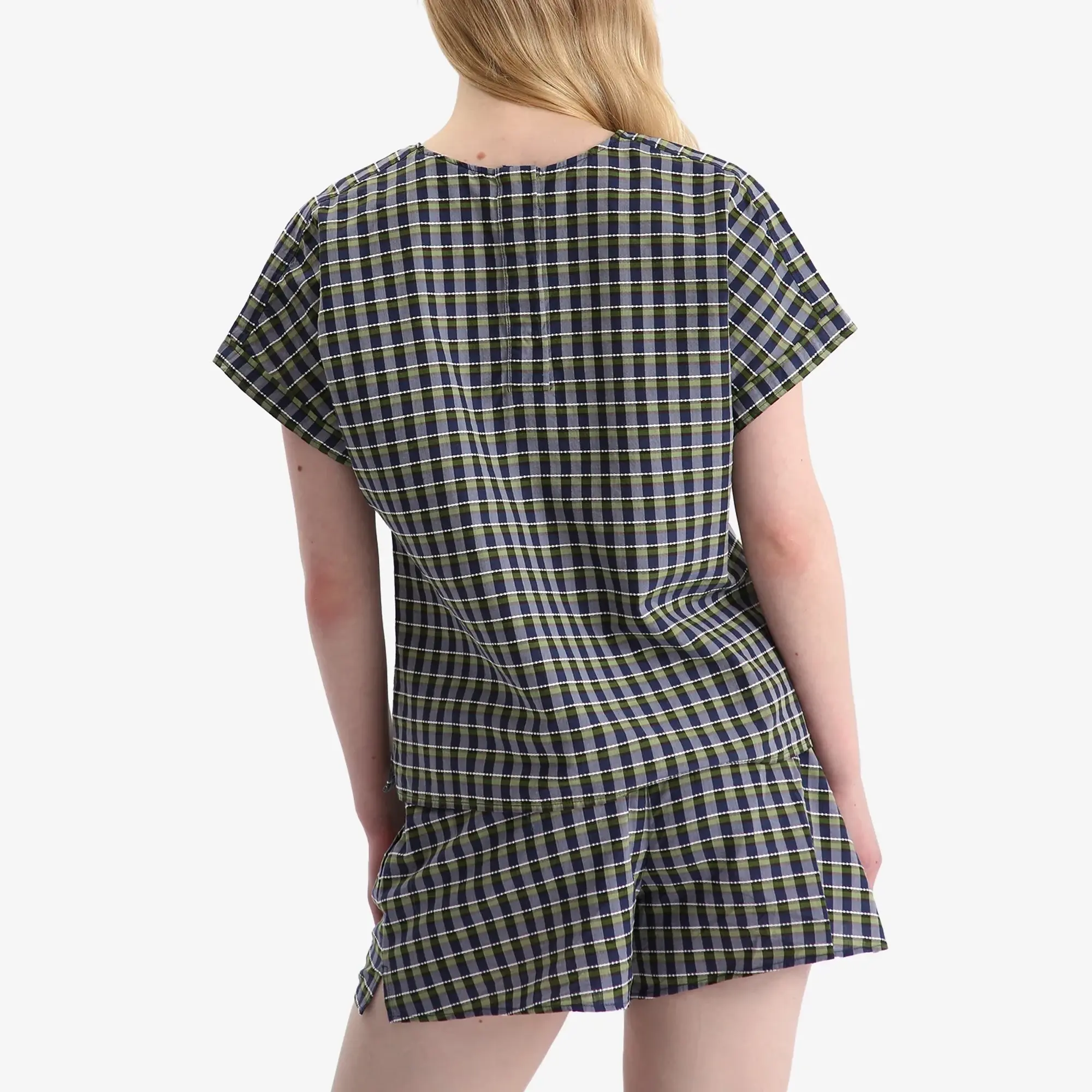 A.P.C. Women's Malorie Check Short Sleeve Top Green