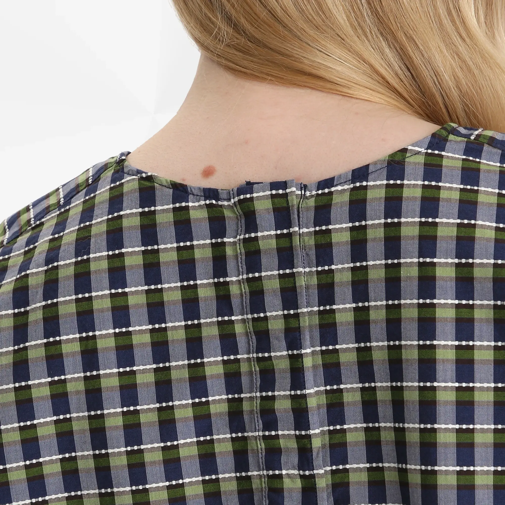 A.P.C. Women's Malorie Check Short Sleeve Top Green