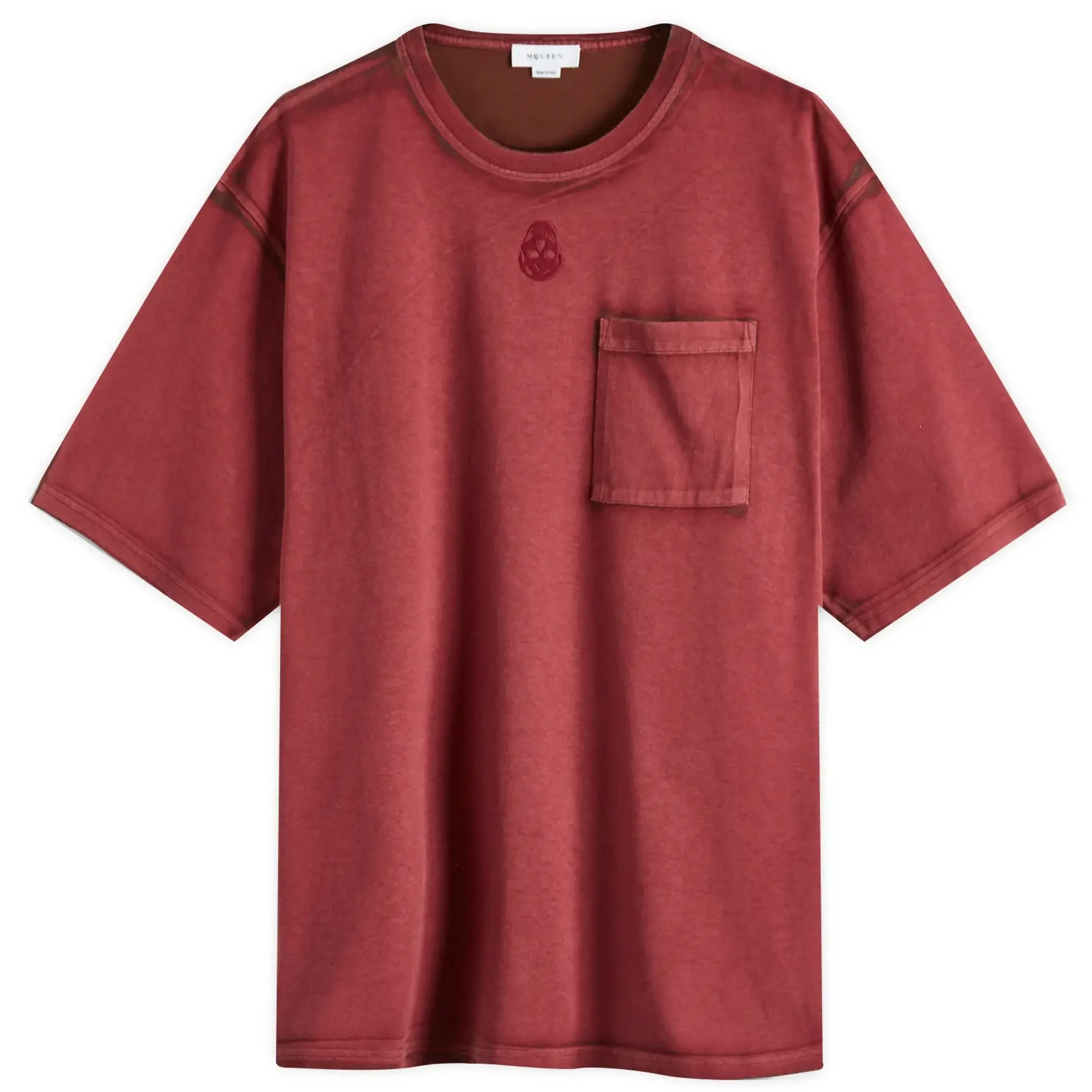 Alexander McQueen Men's Fade Effect T-Shirt Rust/Bordeaux